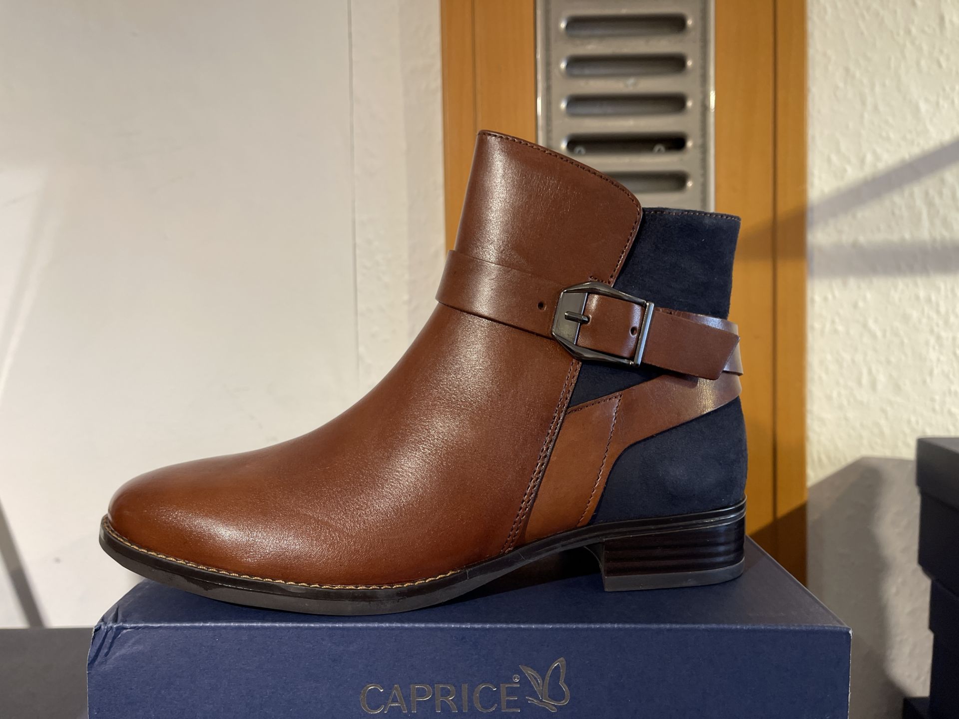 Caprice 5 Pairs: Cognac/Ocean Ankle Boots 9-25331-25 387. Sizes 5 - 6.5 (RRP £89.99) Caprice 5 - Image 2 of 14