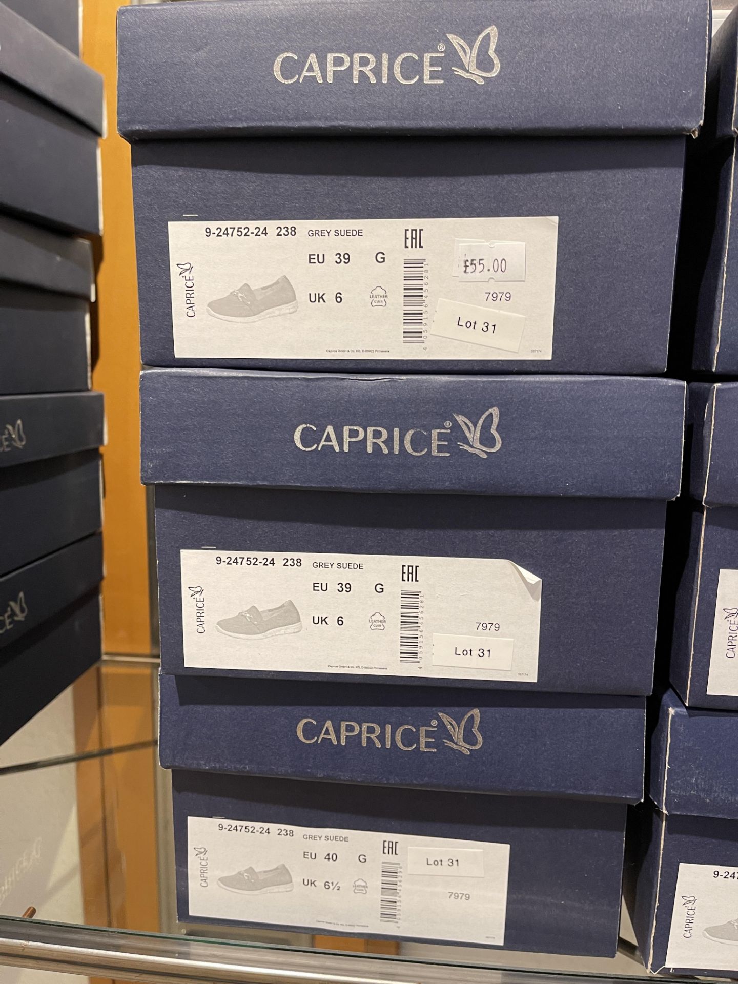 Caprice 6 Pairs: Grey Suede Trainers 9-24752-24 238. Sizes 4 - 6.5 (RRP £55) Caprice 5 Pairs: Tan - Image 7 of 14