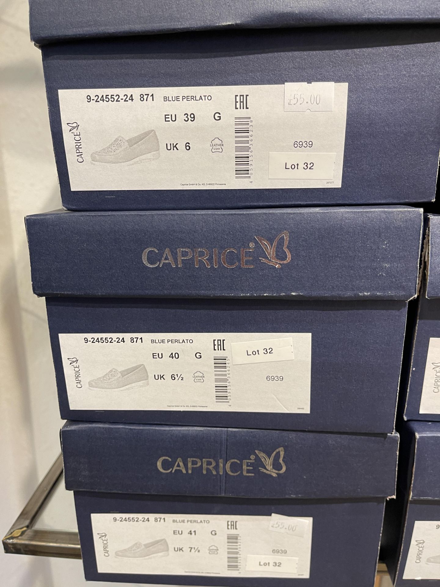 Caprice 8 Pairs: Blue Perlato Trainers 9-24552-24 871. Sizes 4 - 7.5 (RRP £55) Caprice 6 Pairs: Blue - Image 13 of 15