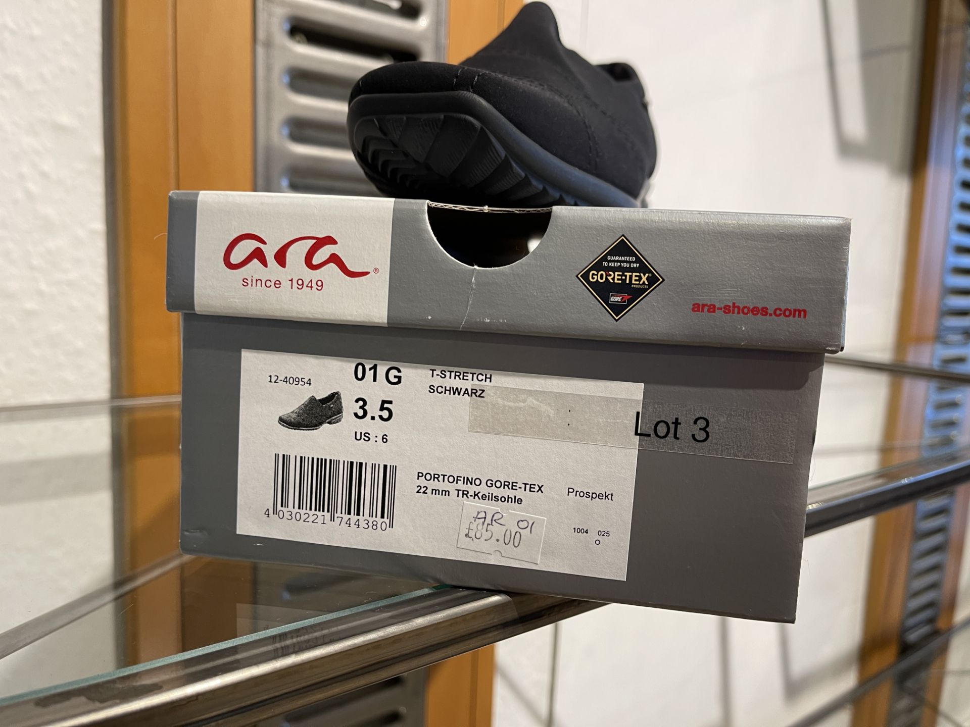 Ara 1 Pair: T- Stretch Schwarz ShoesPortofino Gore Tex 22mm TR-Keilsohle. Size 3.5 (RRP £85)Ara 4 - Image 2 of 5