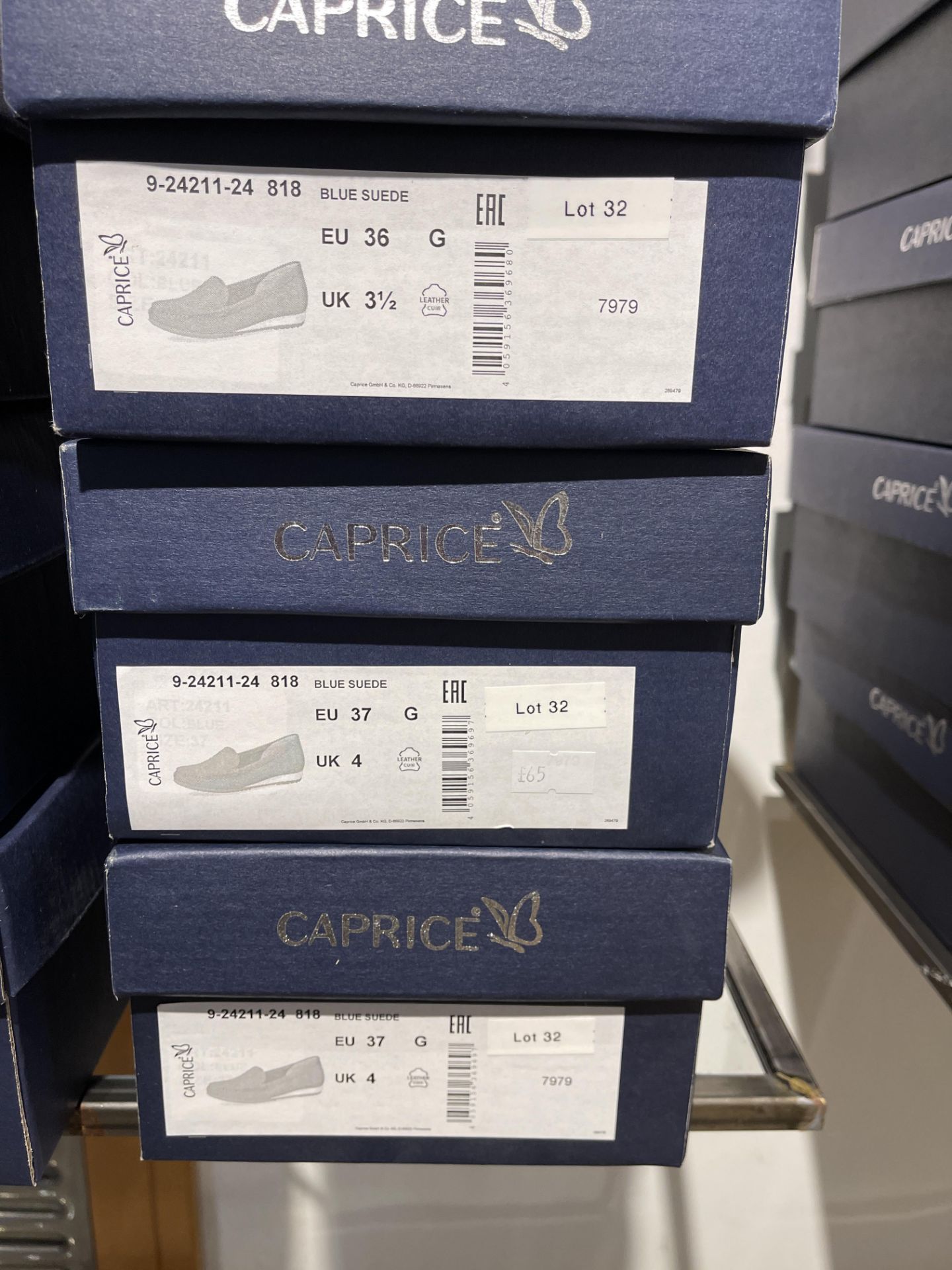 Caprice 8 Pairs: Blue Perlato Trainers 9-24552-24 871. Sizes 4 - 7.5 (RRP £55) Caprice 6 Pairs: Blue - Image 5 of 15