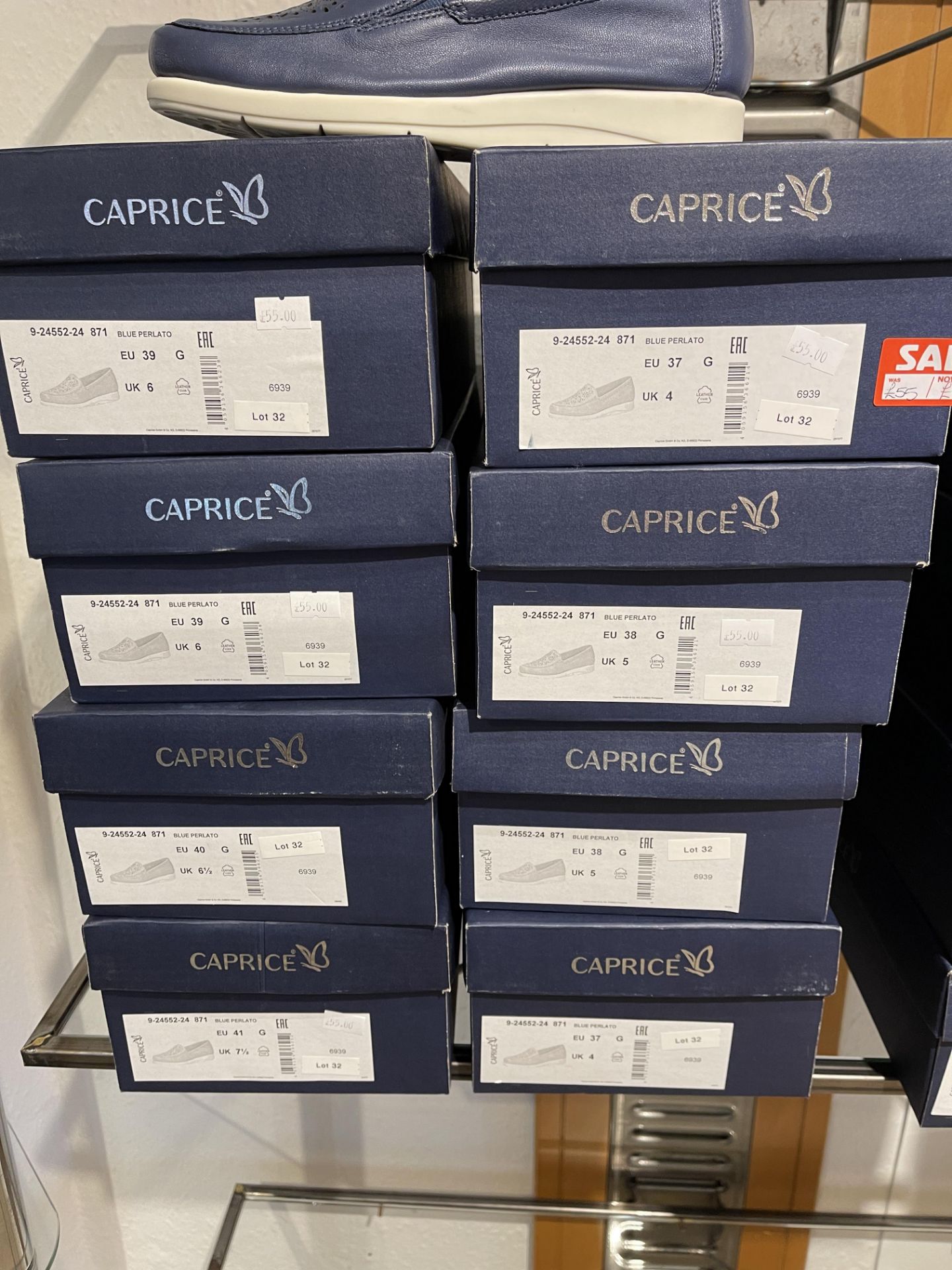 Caprice 8 Pairs: Blue Perlato Trainers 9-24552-24 871. Sizes 4 - 7.5 (RRP £55) Caprice 6 Pairs: Blue - Image 10 of 15