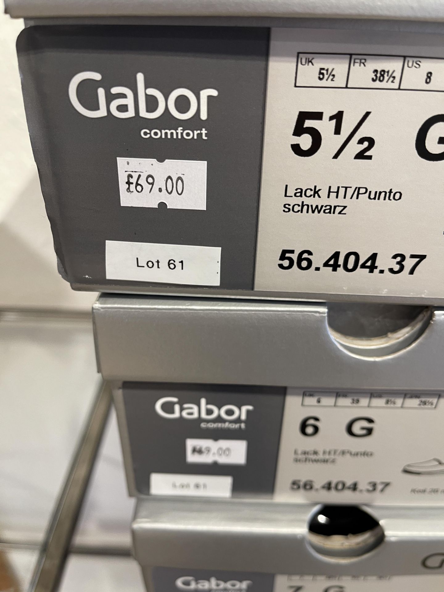 Gabor 6 Pairs: Samtchverea/Lack Schwarz Shoes 55.204.17. Size 5.5 - 7.5 (RRP 95) Gabor 5 Pairs: Lack