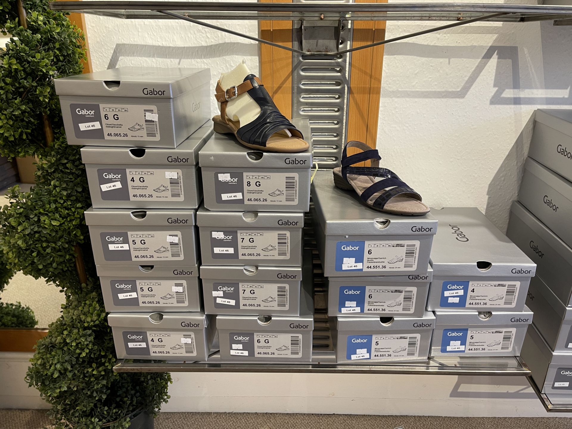 Gabor 5 Pairs: Mississippi/Samtch Bluette Polsterbrandsohle Sandals 44.551.36. Sizes 3 - 7 (RRP £75)