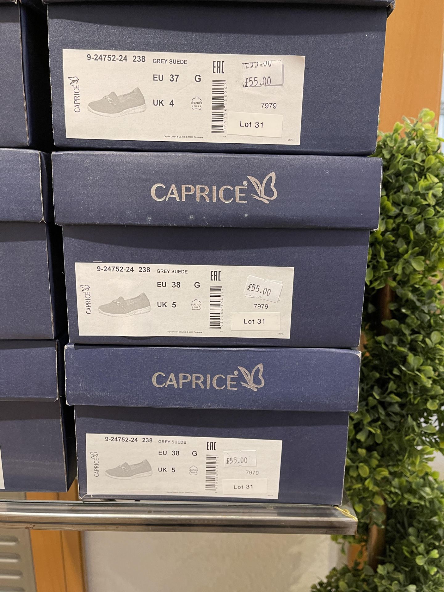 Caprice 6 Pairs: Grey Suede Trainers 9-24752-24 238. Sizes 4 - 6.5 (RRP £55) Caprice 5 Pairs: Tan - Image 6 of 14