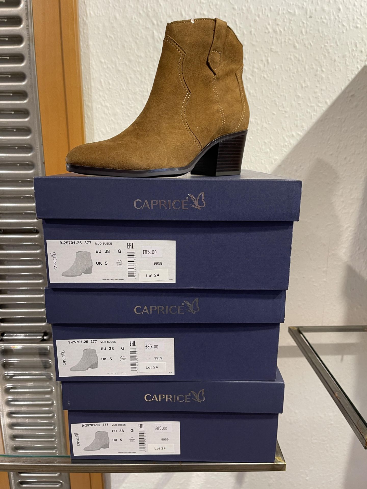 Caprice 1 Pair: Ocean Suede Ankle Boots 9-25351-25 857. Size 5 (RRP £75) Caprice 2 Pairs: Black Comb - Image 8 of 8