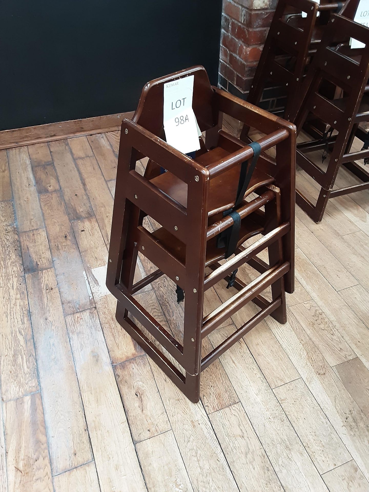 2x Children Wooden High Chairs