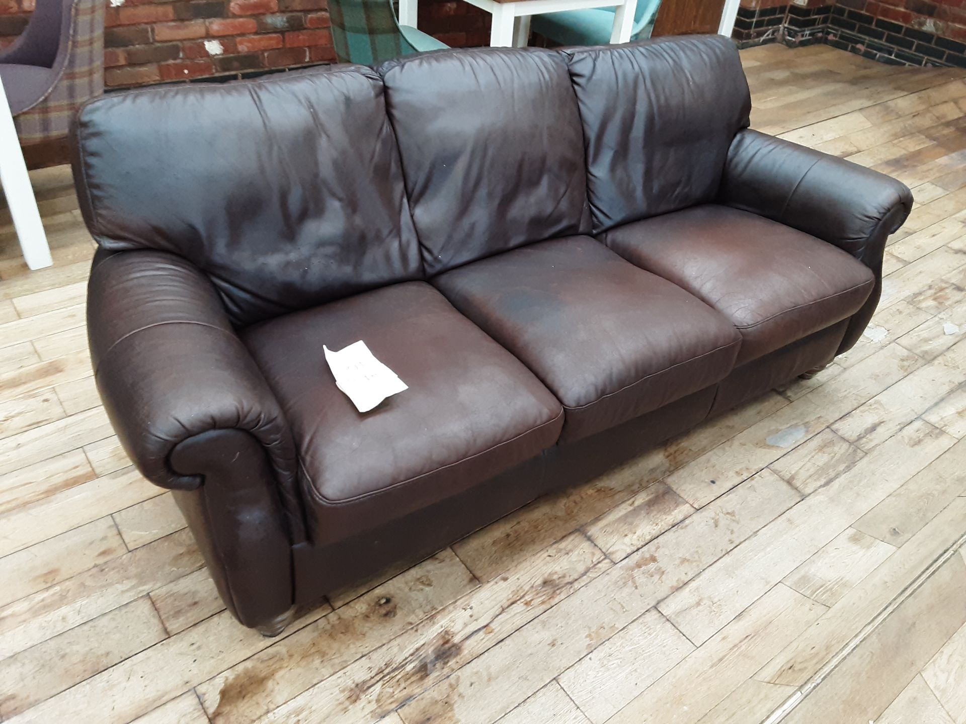 Editions Leather 3 Seater Sofa (water damaged)