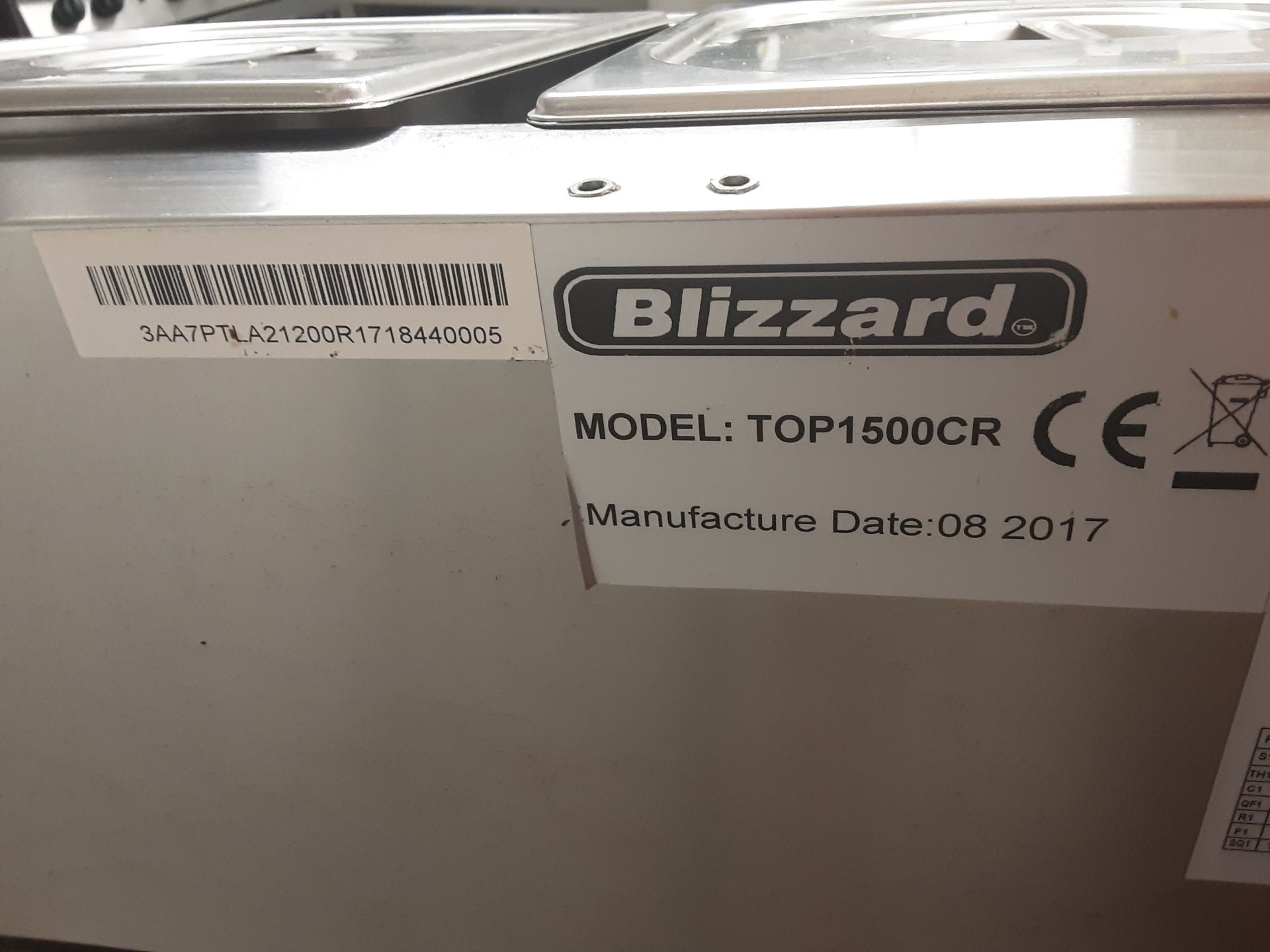 Blizzard TOP1500CR Refrigerated Topping Unit Serial No 3AA7PTLA21200R1718440005 Manufactured 08/ - Image 4 of 4