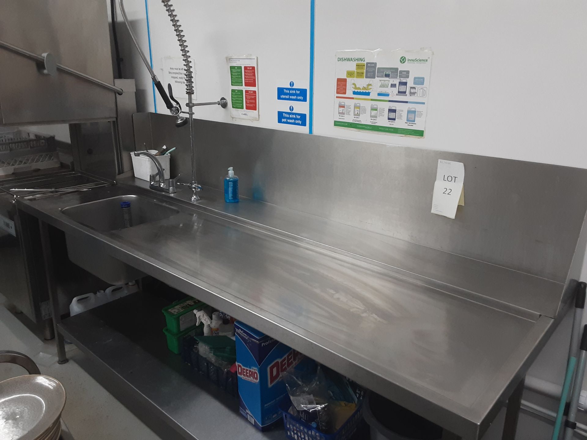 Right Hand Entry Table With Sink For Classeq Passthrough Dishwashers