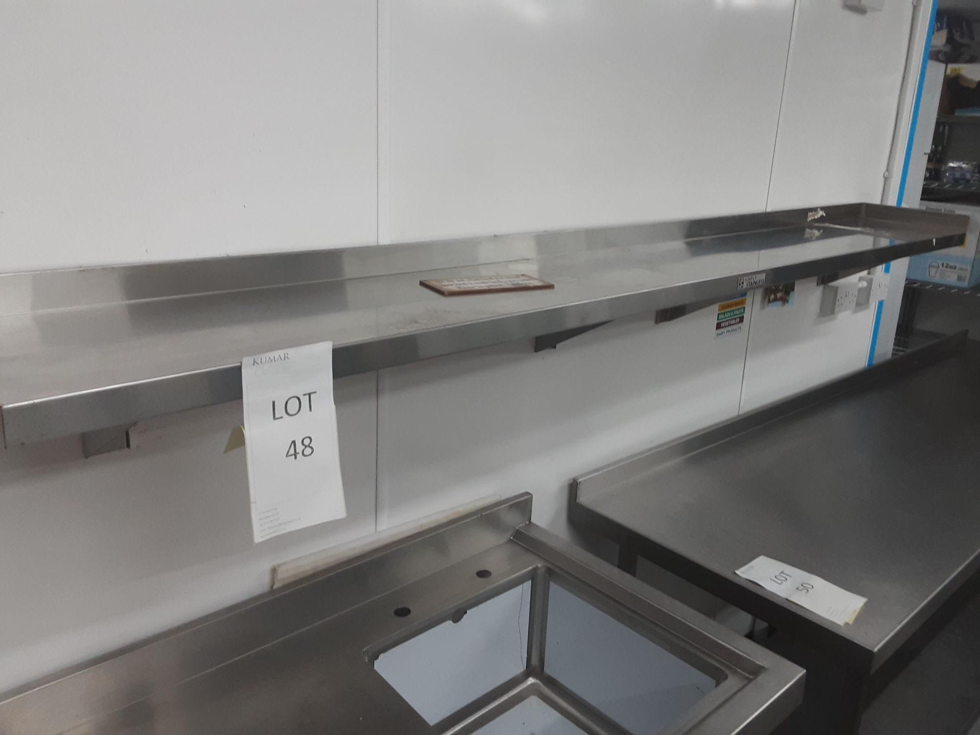 Stainless Steel Wall Shelves 240cm x 30cm