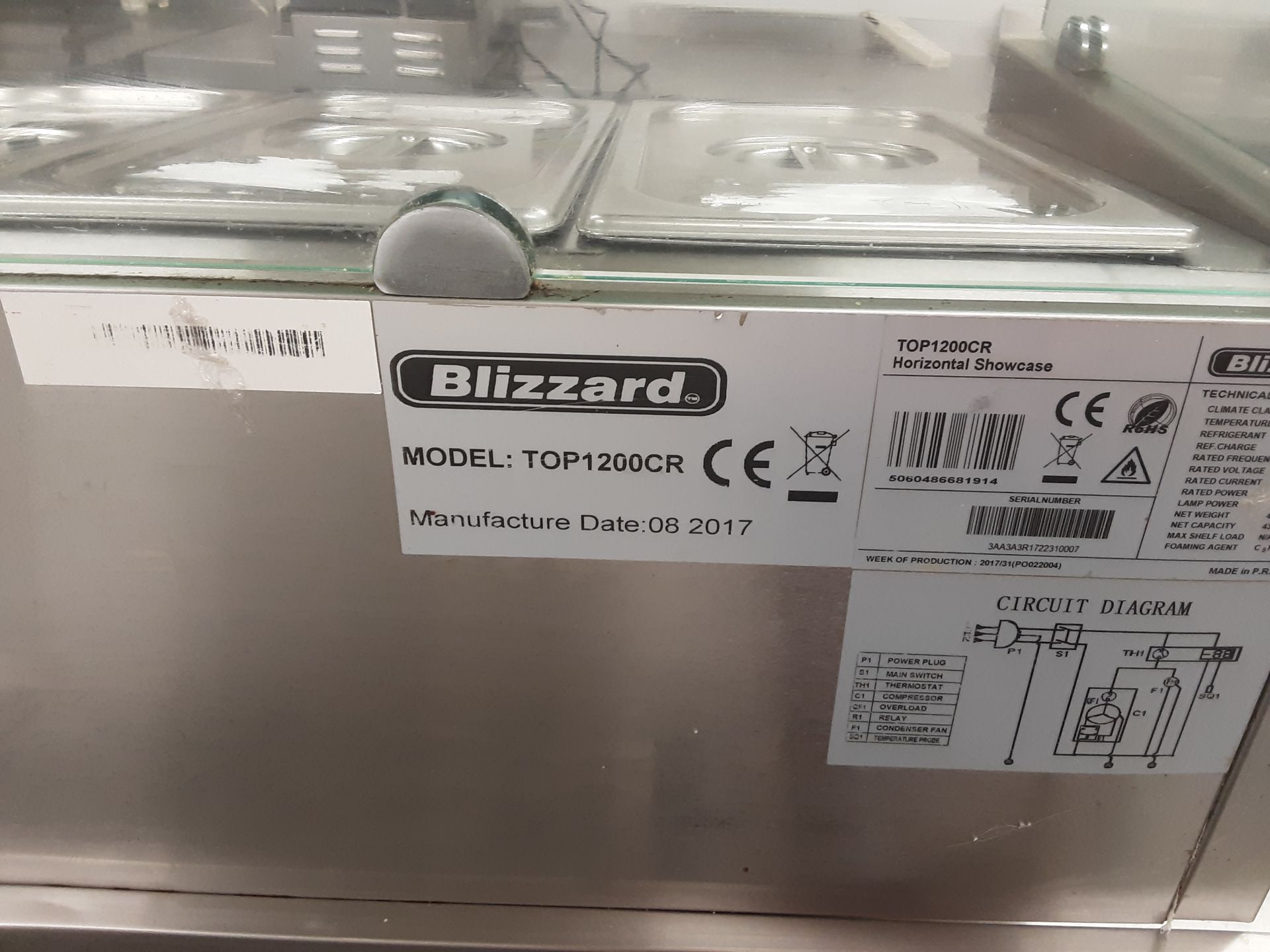 Blizzard TOP1200CR Refrigerated Preparation Top serial No 3AA3AR17223100017 Manufactured 08/2017 - Image 5 of 5