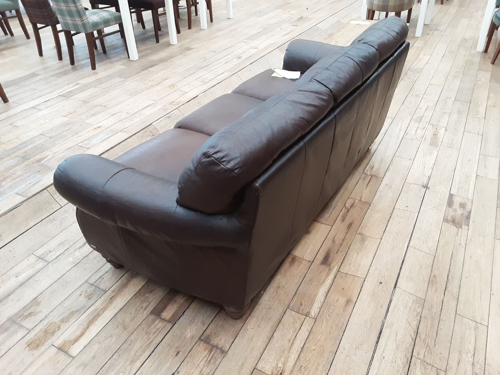 Editions Leather 3 Seater Sofa (water damaged) - Image 4 of 5