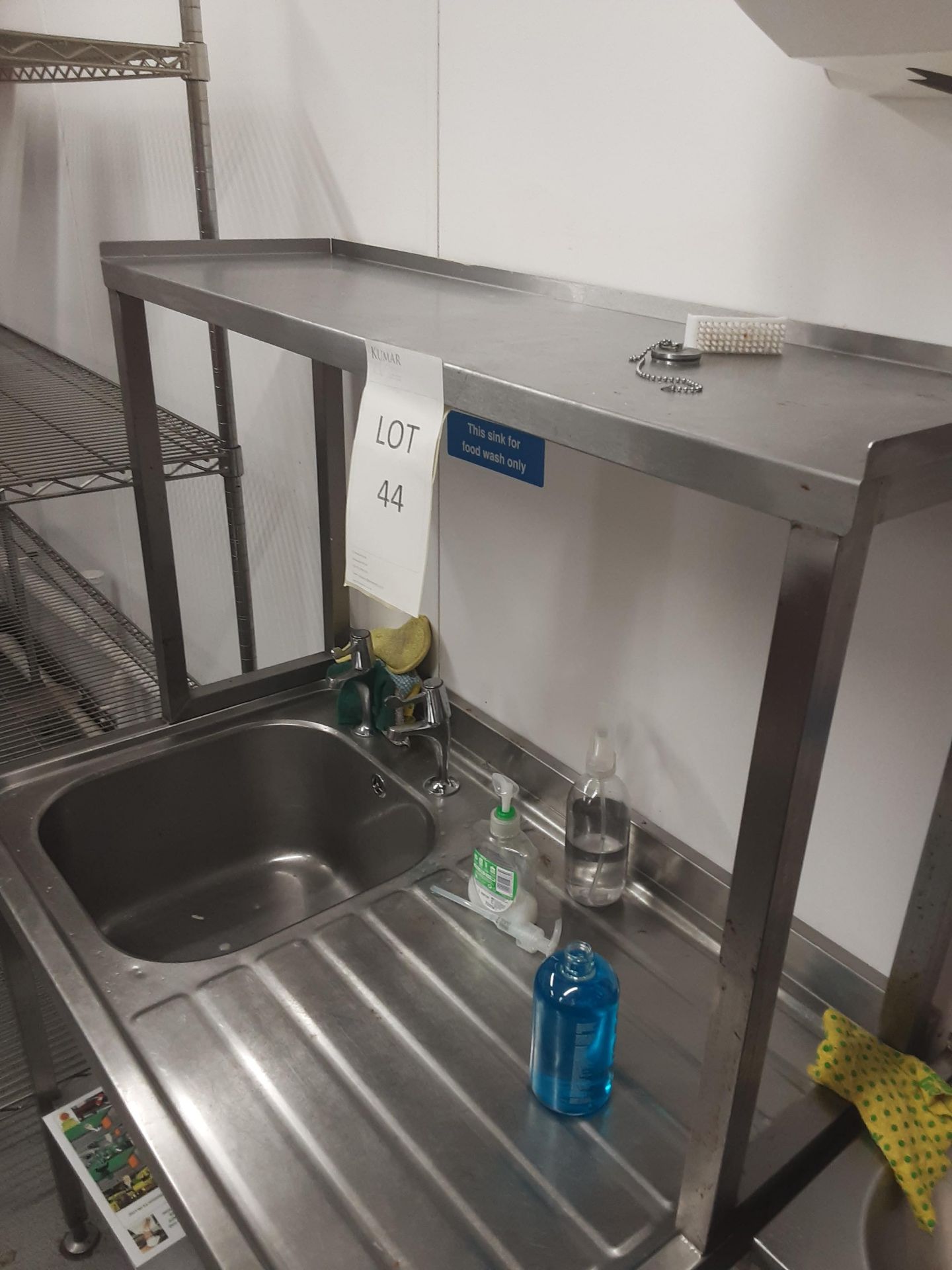 Sissons Stainless Steel Single Drainer Sink Unit with Shelf 100cm x 60cm x 90cm - Image 4 of 4