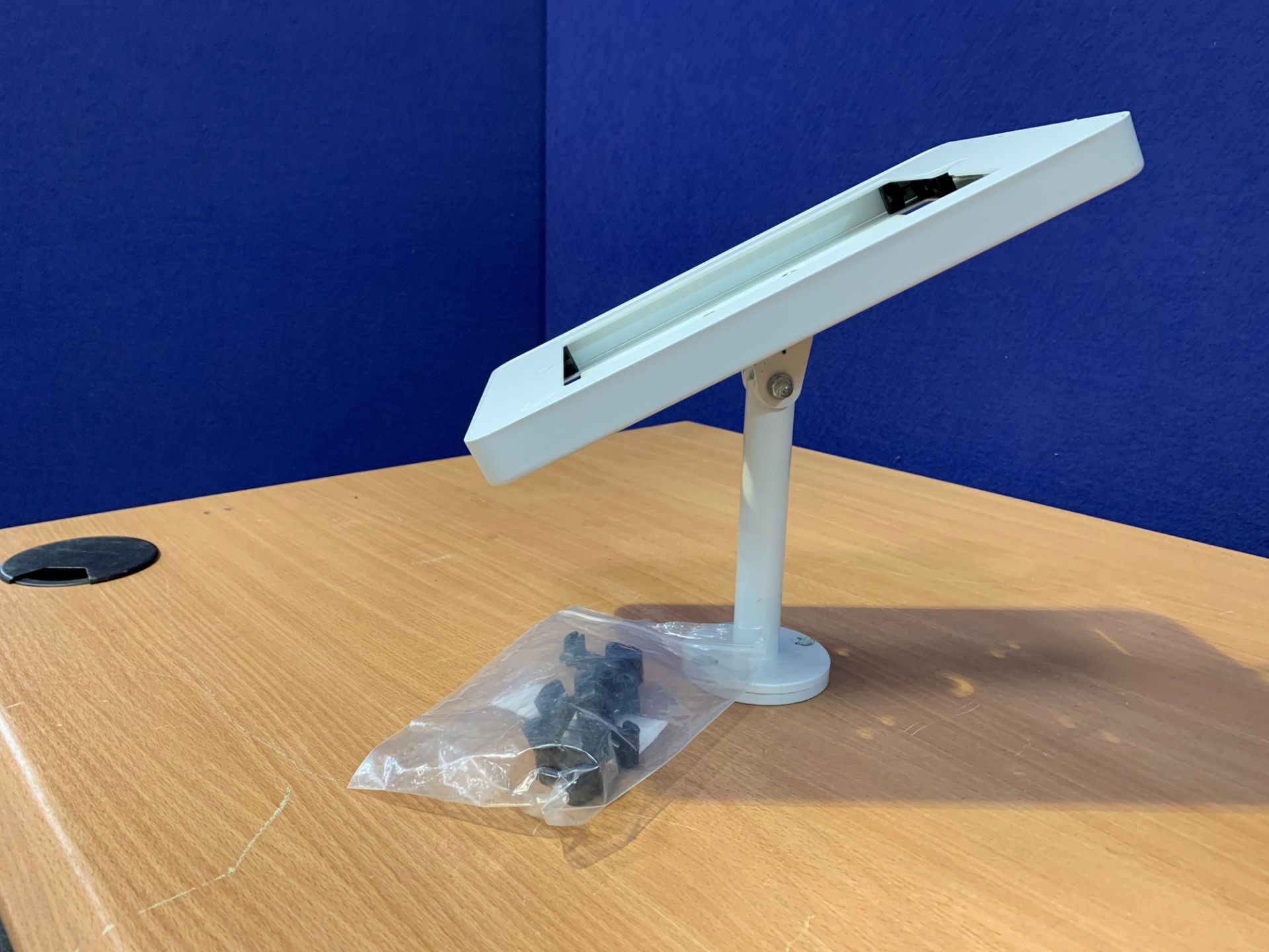 White IPAD Desk Mount - Set up for IPAD Air 2 - Image 2 of 3