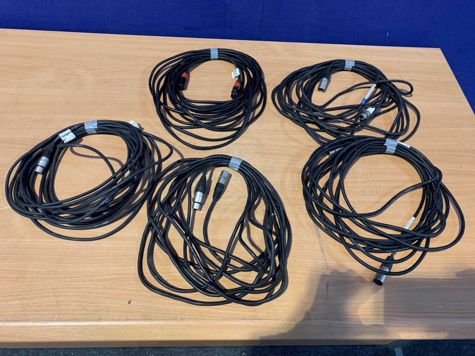 5 x 10m M XLR - F XLR Cables