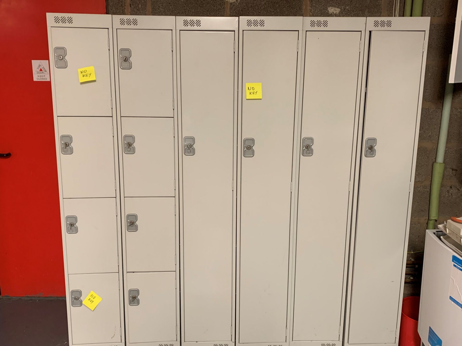 5 x Metal Lockers (3 Keys Missing, See Pics) - Each Locker 1800 x 300 x 450mm