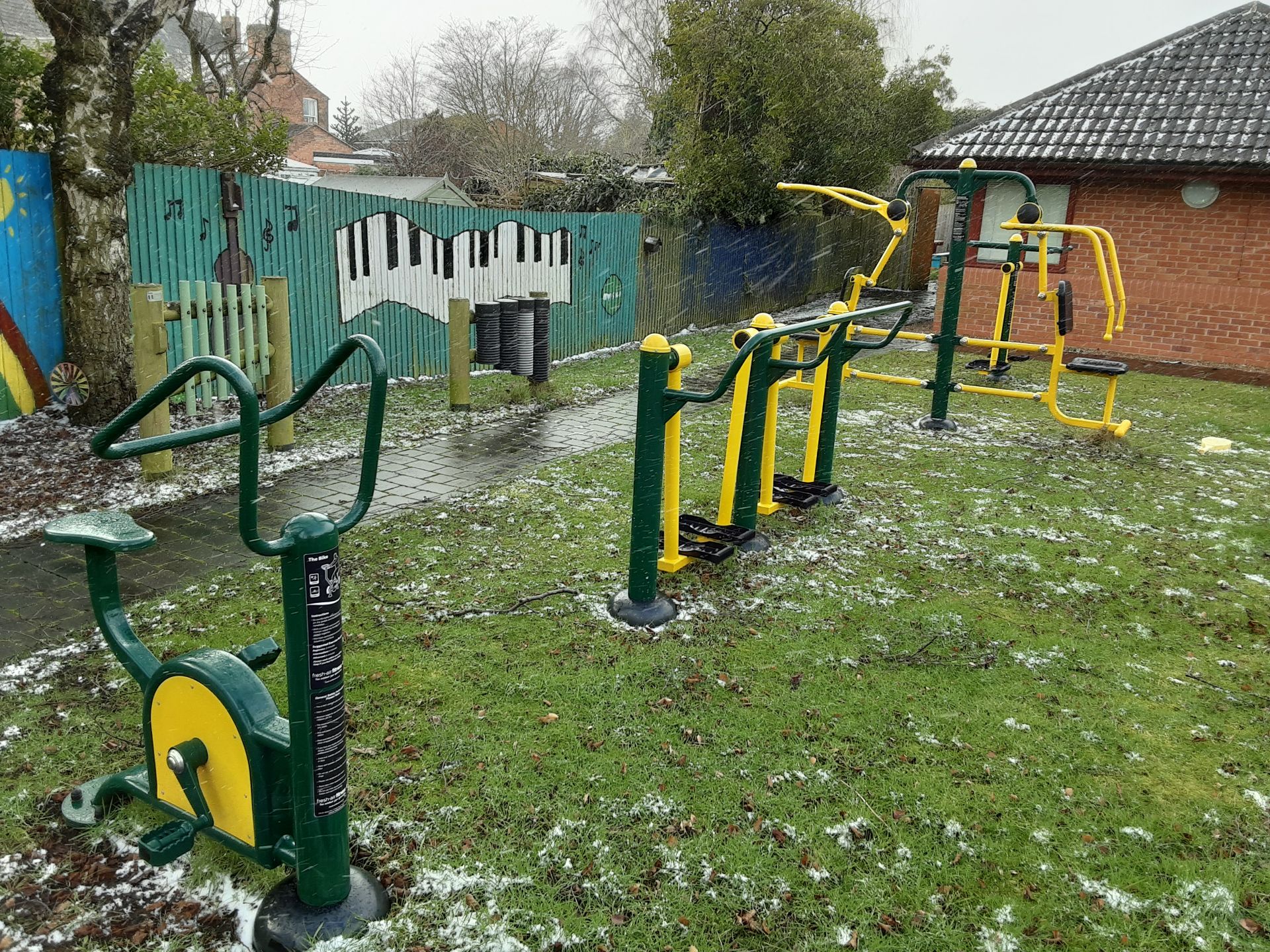4: Outdoor Fresh Air Fitness Equipment to include swings, bike & chest pull (see Pictures) (Needs - Image 2 of 19