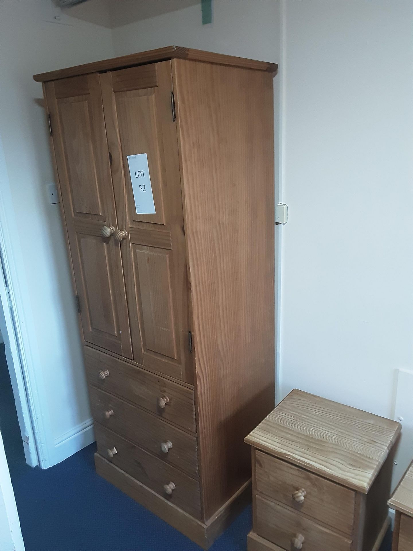 6: Wooden 2 Door Wardrobes 7: Wooden 2 Drawer Side Tables - Image 3 of 11