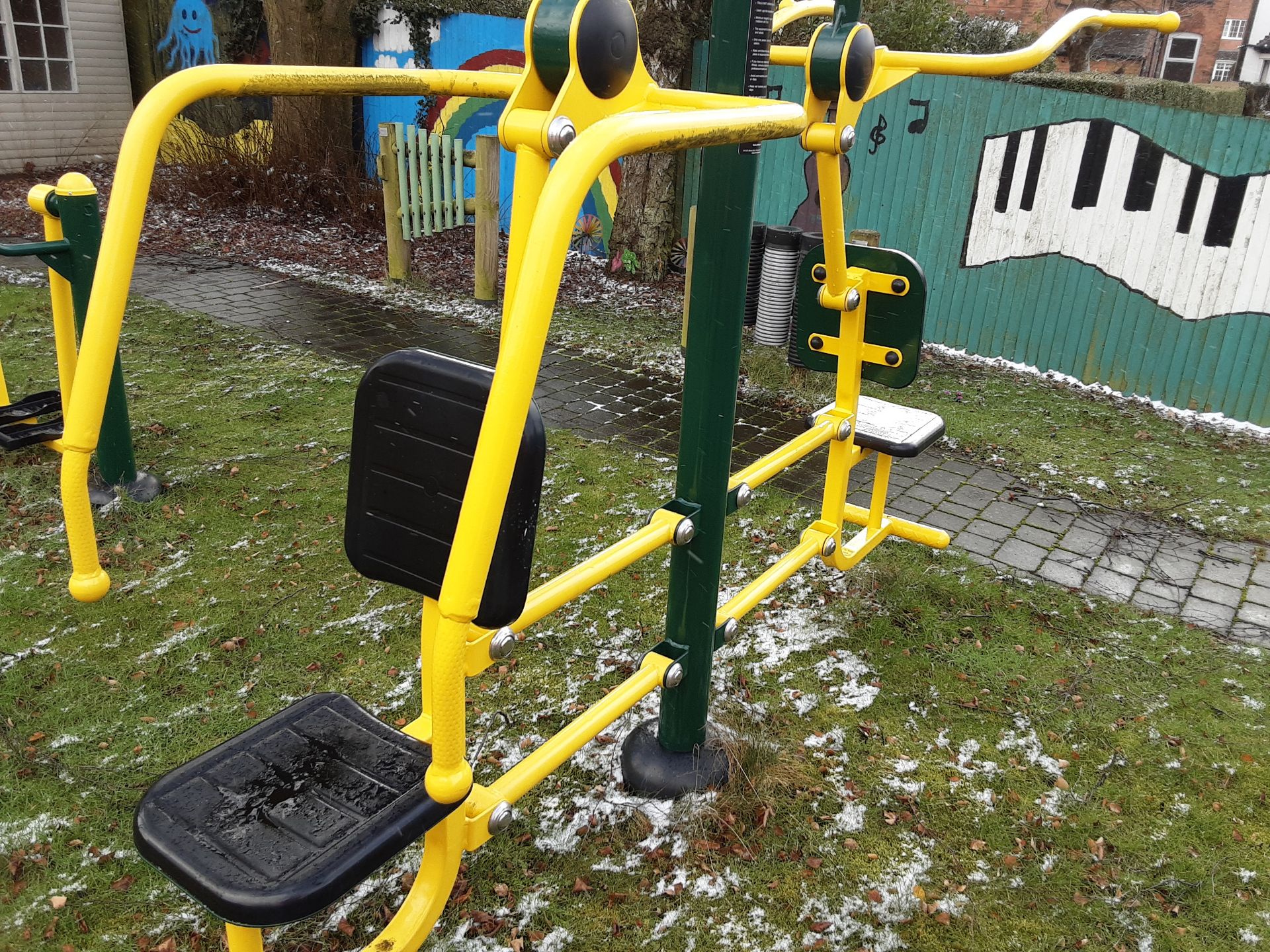 4: Outdoor Fresh Air Fitness Equipment to include swings, bike & chest pull (see Pictures) (Needs - Image 13 of 19