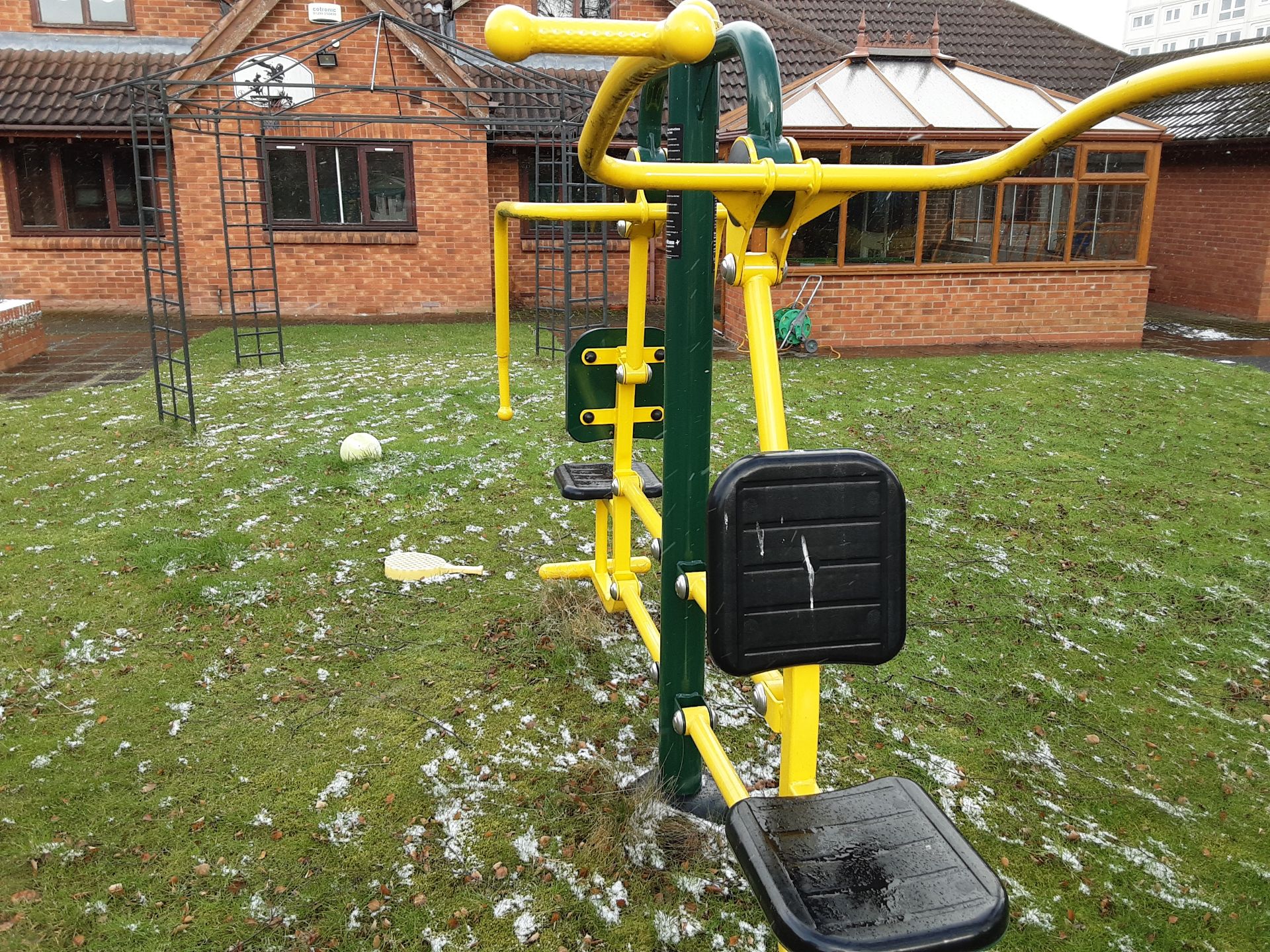 4: Outdoor Fresh Air Fitness Equipment to include swings, bike & chest pull (see Pictures) (Needs - Image 12 of 19
