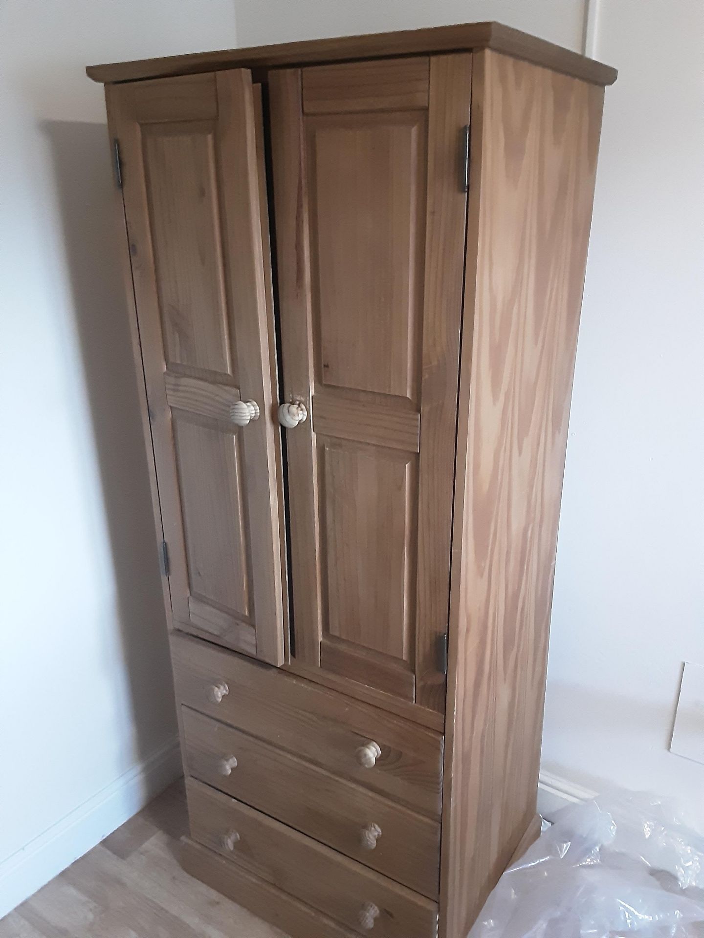 6: Wooden 2 Door Wardrobes 7: Wooden 2 Drawer Side Tables - Image 5 of 11