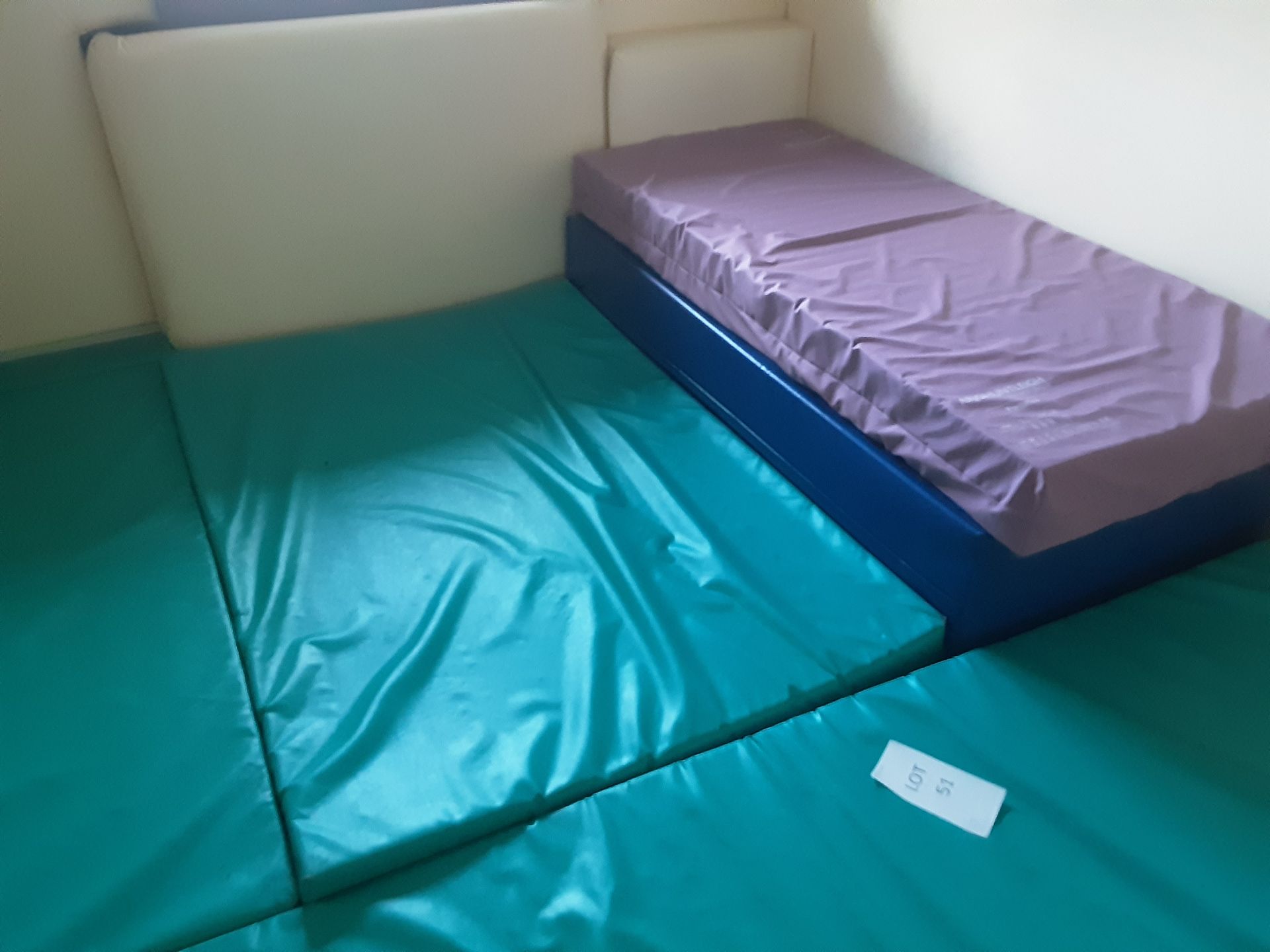 3: Green Large Waterproof Soft Play Mattresses 2: Arjohuntleigh Mattresses (Blue&Pink) - Image 3 of 5