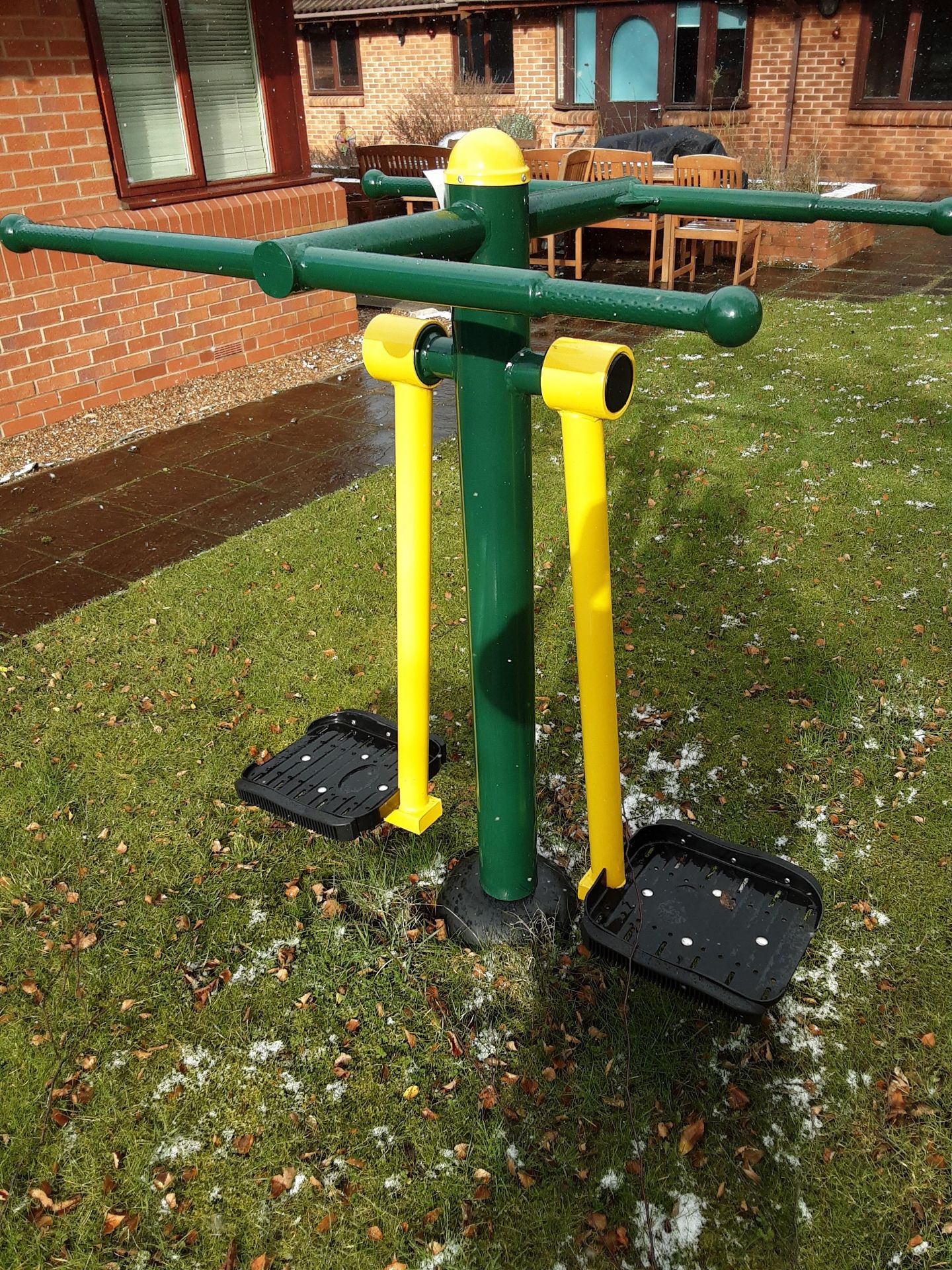 4: Outdoor Fresh Air Fitness Equipment to include swings, bike & chest pull (see Pictures) (Needs - Image 17 of 19