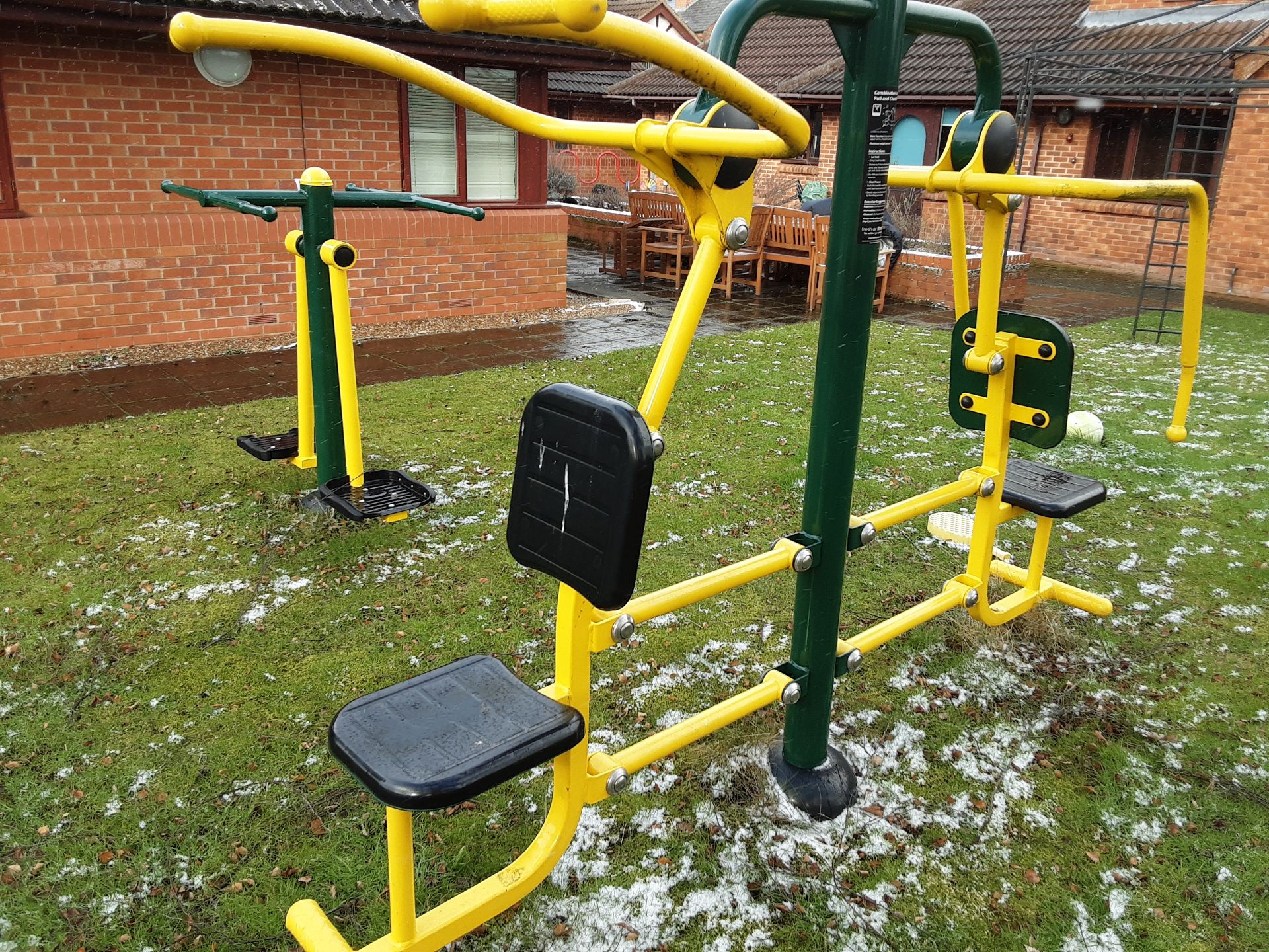 4: Outdoor Fresh Air Fitness Equipment to include swings, bike & chest pull (see Pictures) (Needs - Image 11 of 19