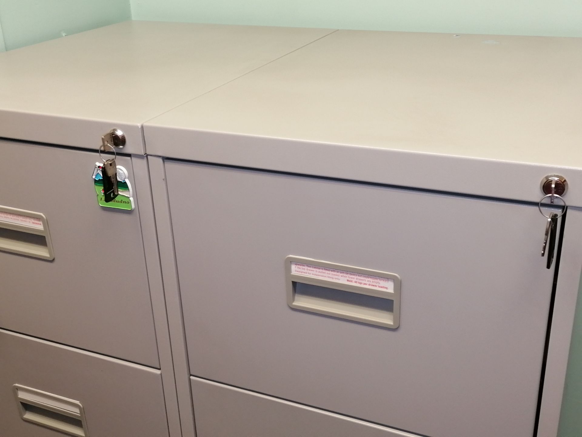 2: Metal Filing Cabinets with Keys (Does Not Include Contents) - Image 4 of 4