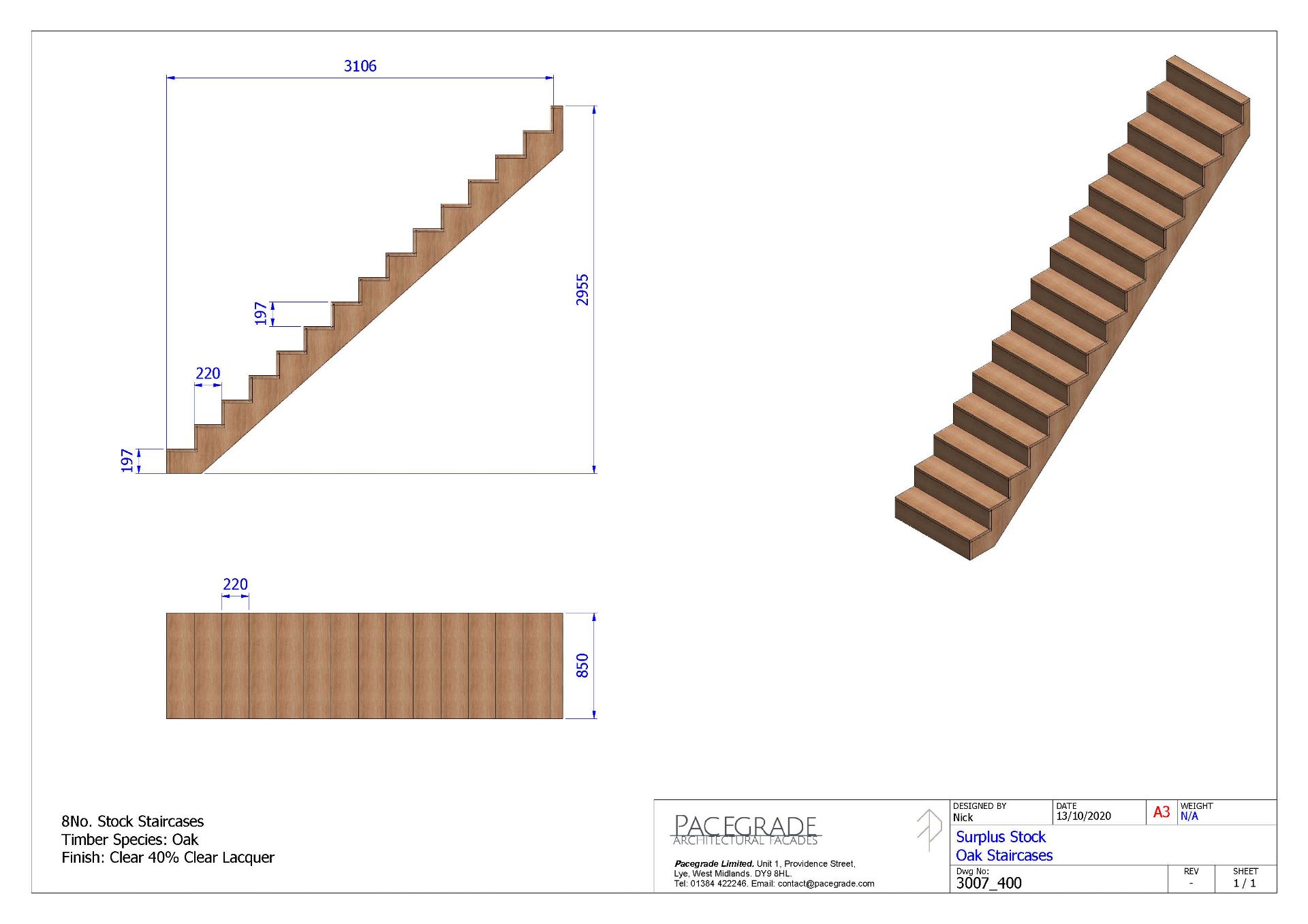 Eight Oak Stock Staircases