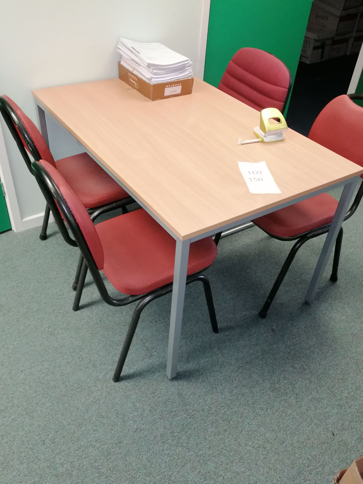 Office Desk & 4 Chairs (Does Not Include Contents) - Image 2 of 2