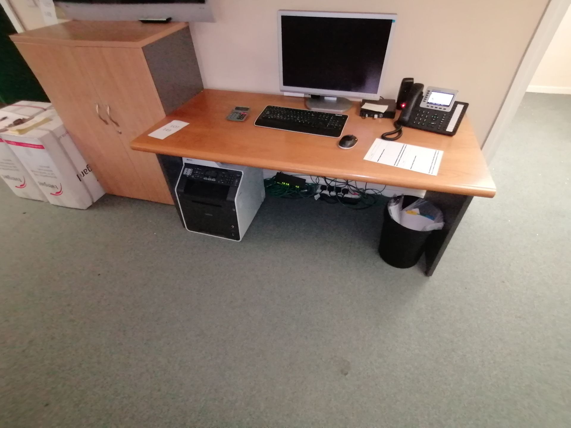 Office Cabinet & Desk (Does Not Include Contents)