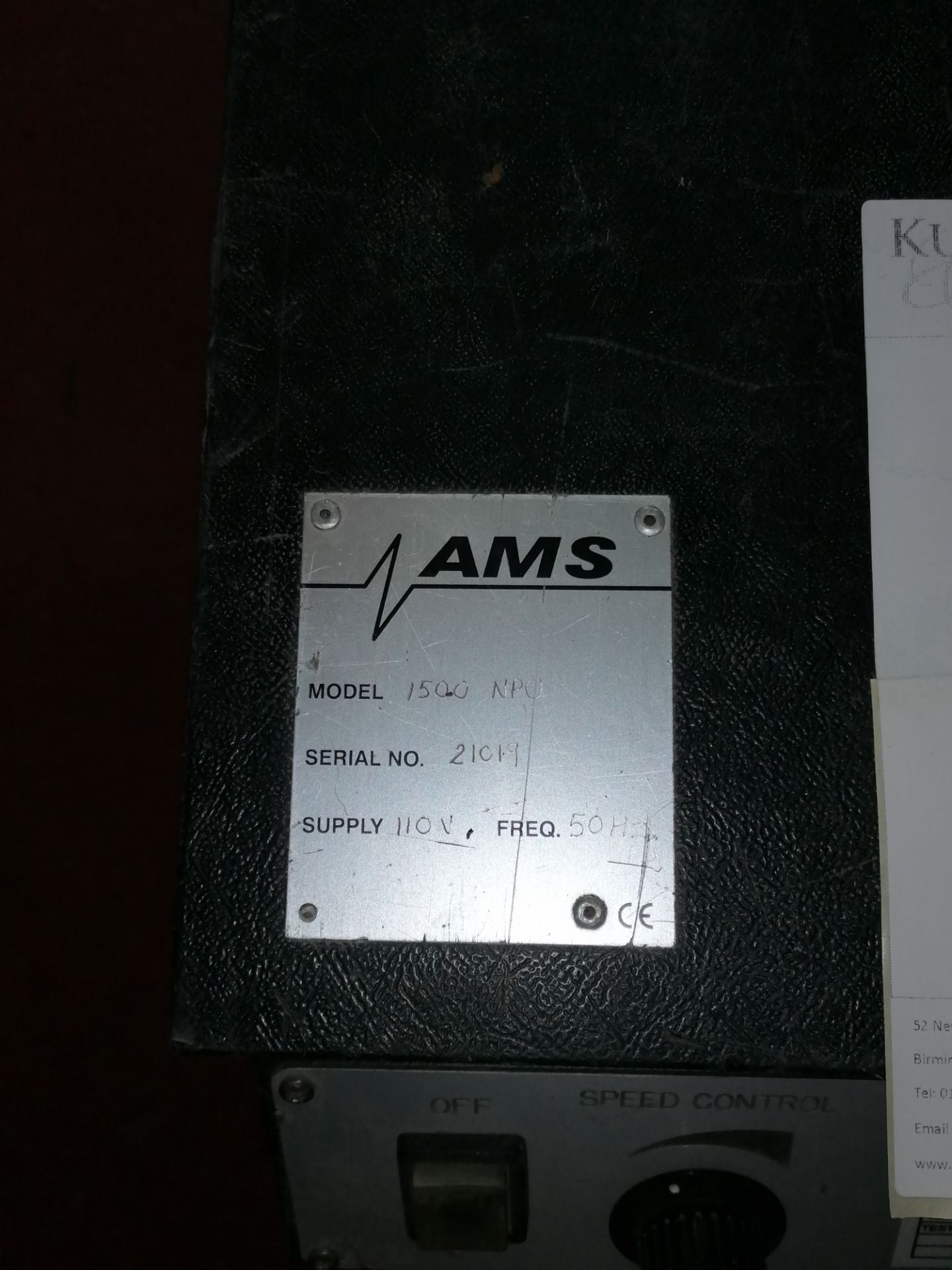 AMS NPU 1500Extractor/Filter Unit 110V, Serial No. 21019 - Image 7 of 7