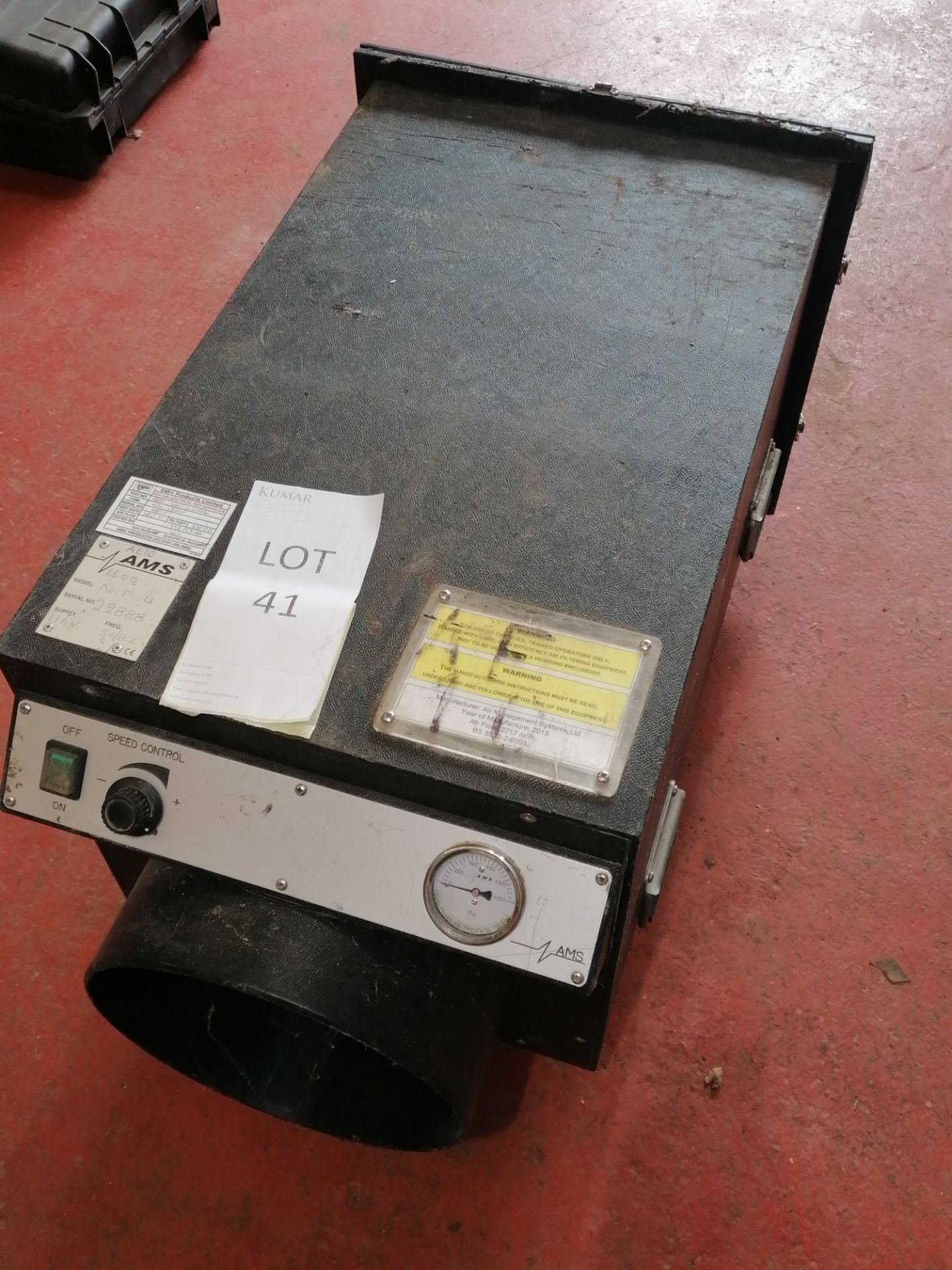 SMH NPU 1500 Extractor/Filter Unit 110V, Serial No. 22888