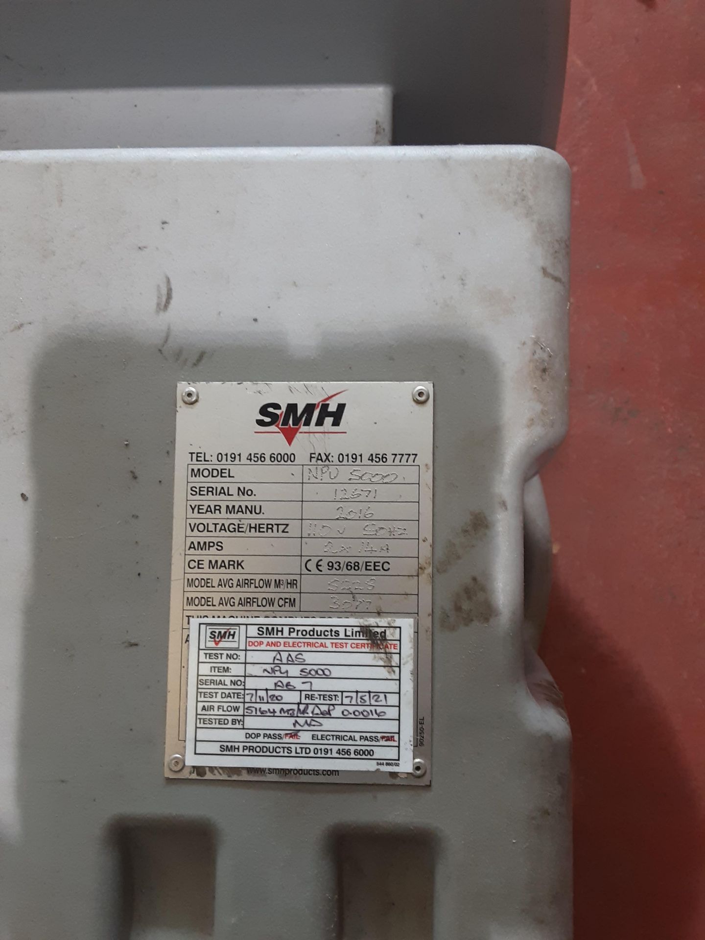 SMH NPU 5000 Extractor/Filter Unit 110V, Serial No. 12671, (2016) - Image 6 of 7