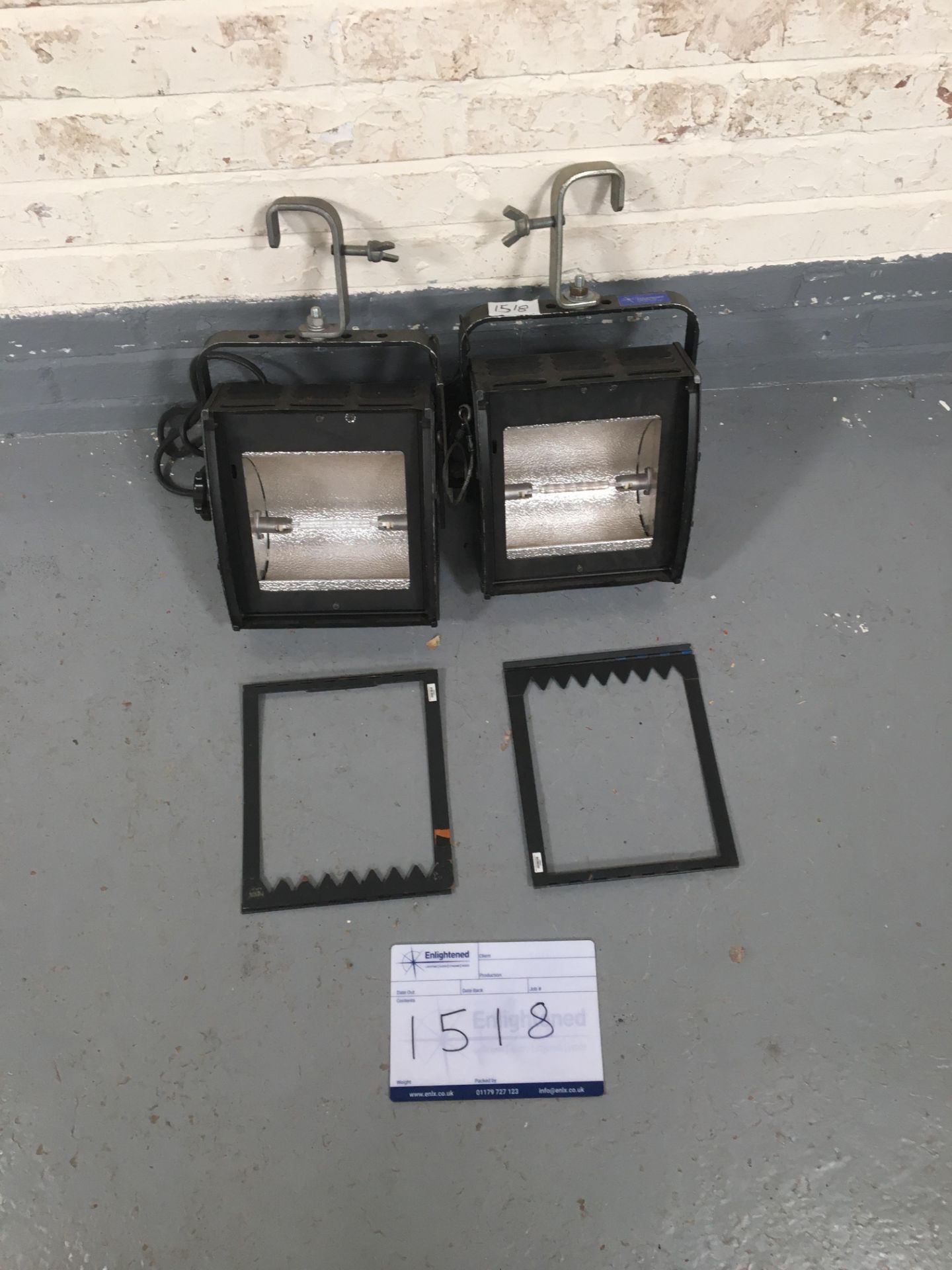 Pair of Strand Coda 500w Asymmetrical Flood. inc Frames. ex-hire