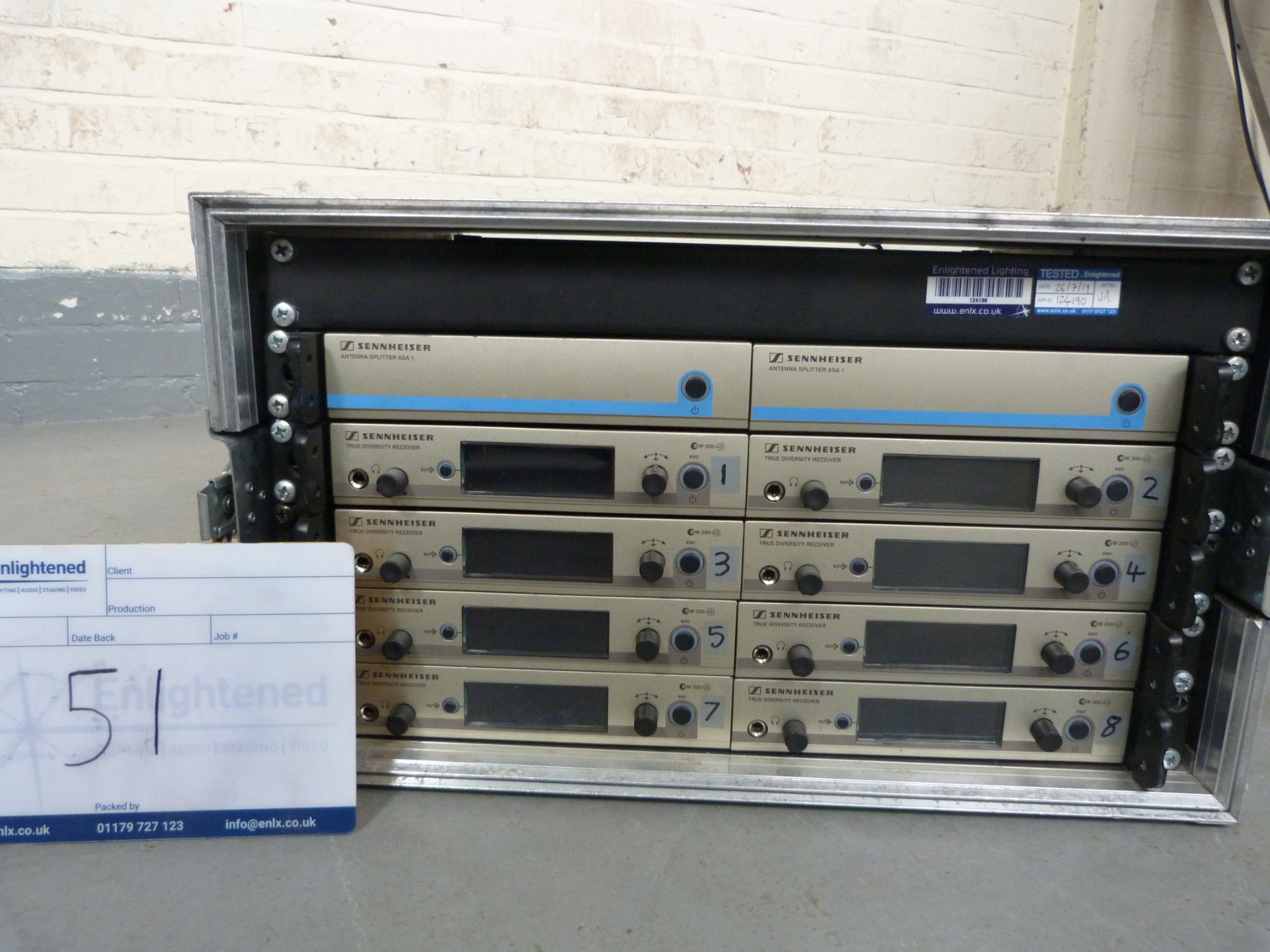 Sennheiser 8 way G3 ew300 Receiver Rack, EM300 G3 Rackmount Receiver, 4x SK300 G3 Body Pack - Image 5 of 8