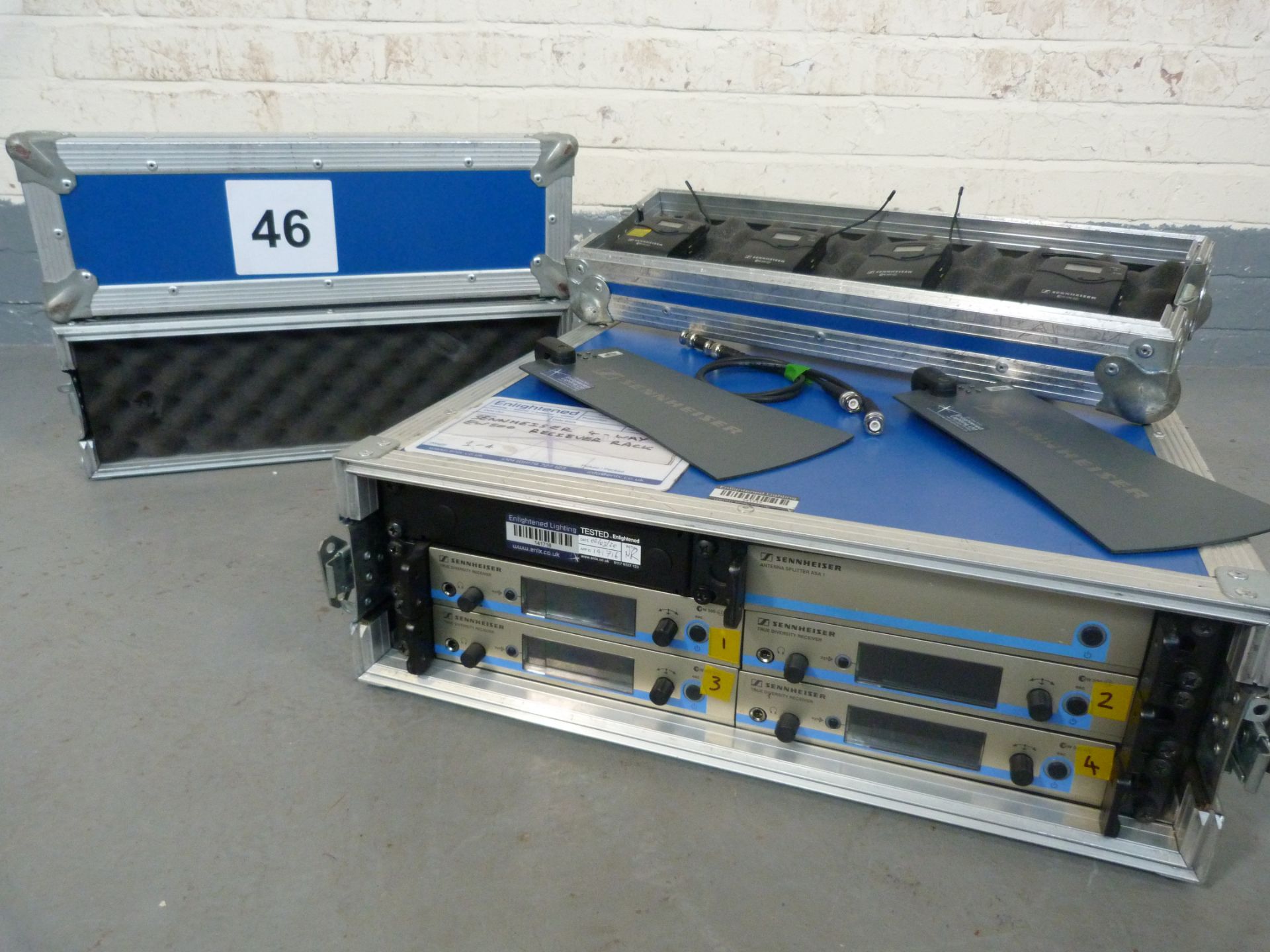 Sennheiser 4 way G3 ew500 Rack Kit: 4x EM500 G3 Rackmount Receiver, 4x SK500 G3 Body Pack - Image 3 of 7