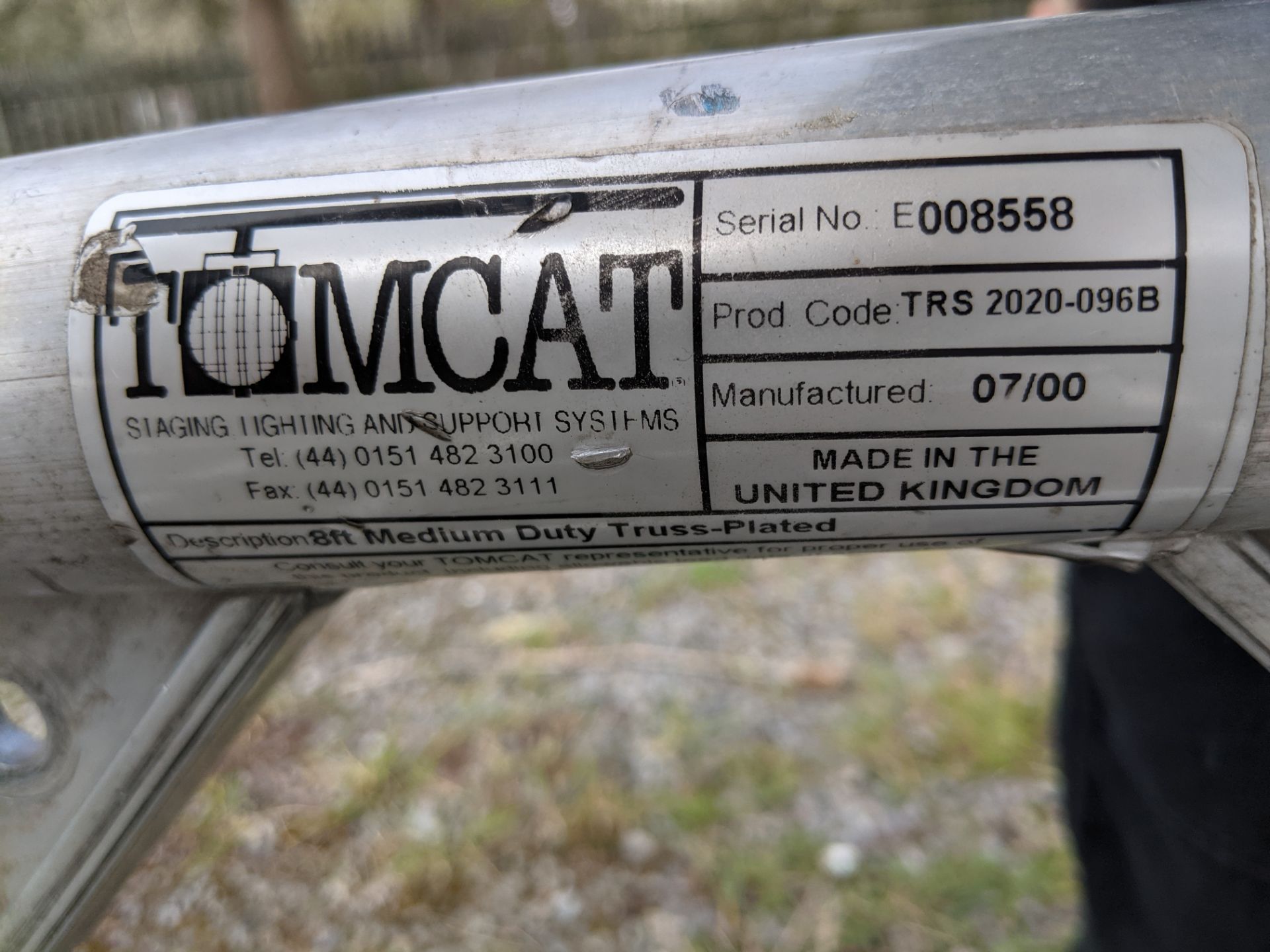 20.5" Tomcat 8ft Medium Duty Truss - plated. 123257. Ex-Hire, Fair Condition. TRS 2020-096B. - Bild 4 aus 4