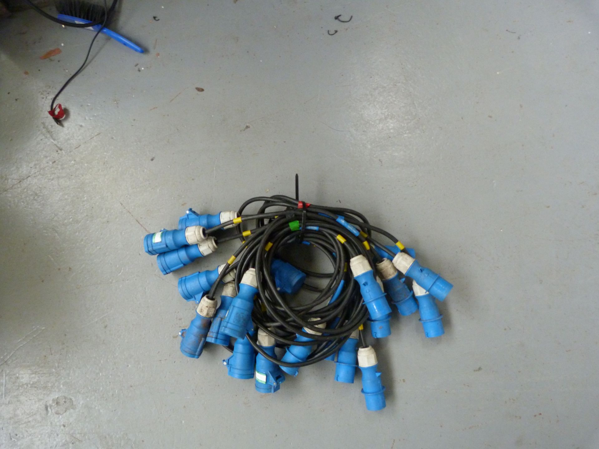 10x 2m 16A Cable HO7 - 1.5mm Blue Connectors. Ex-hire/Fair Condition. Photo Representative - Image 2 of 3