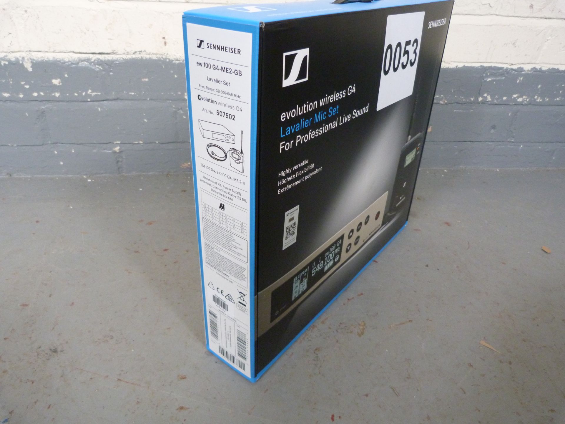 Sennheiser 100 Wireless Lavalier Set EW100 G4-ME2-GB 507502. In Cardboard. Serial No: 8379048111 - Image 2 of 3