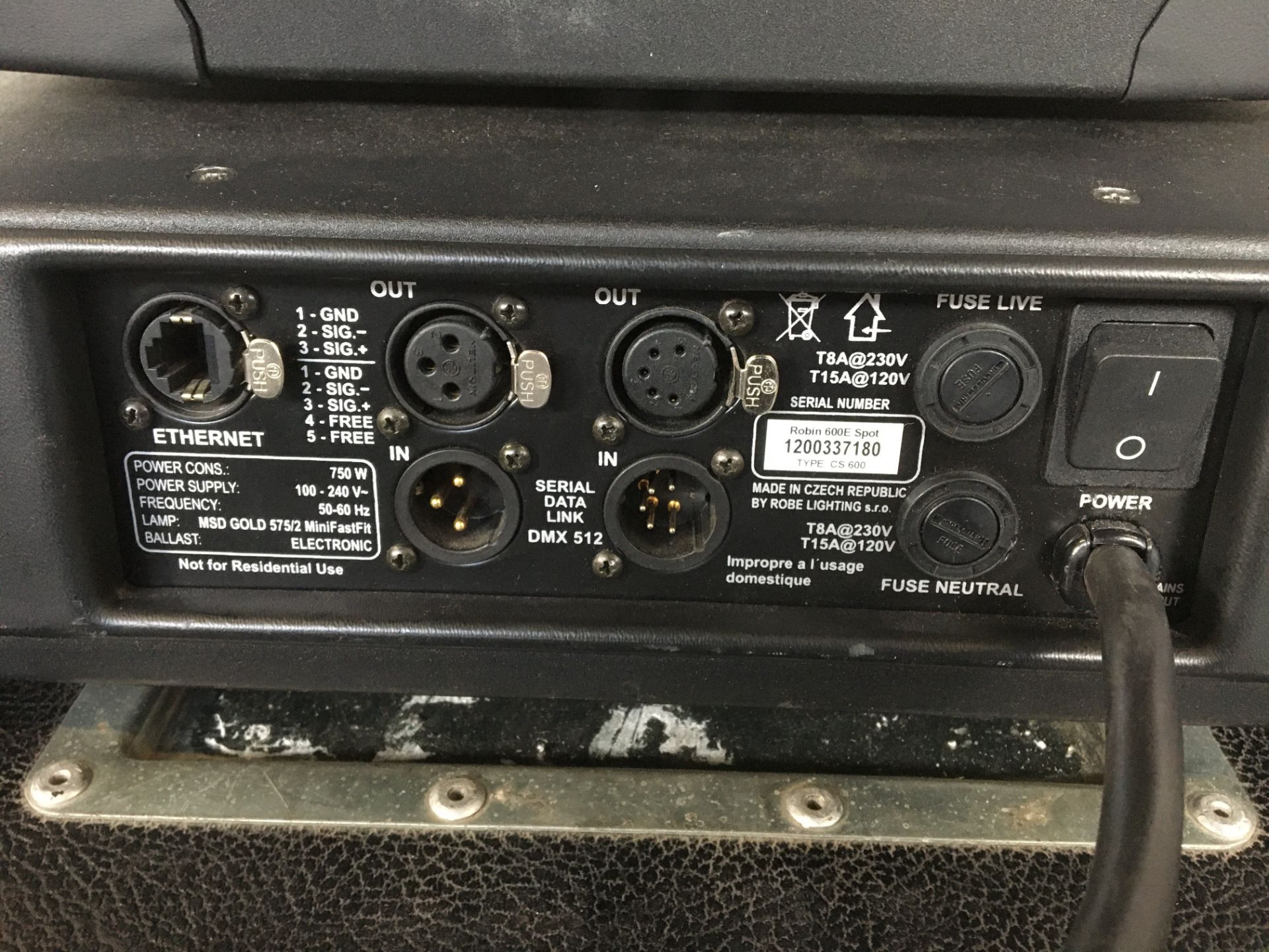Robe Robin 600E Spot in single flightcase - Not Working. Spare/Repairs. Possible faulty ballast - - Image 5 of 7