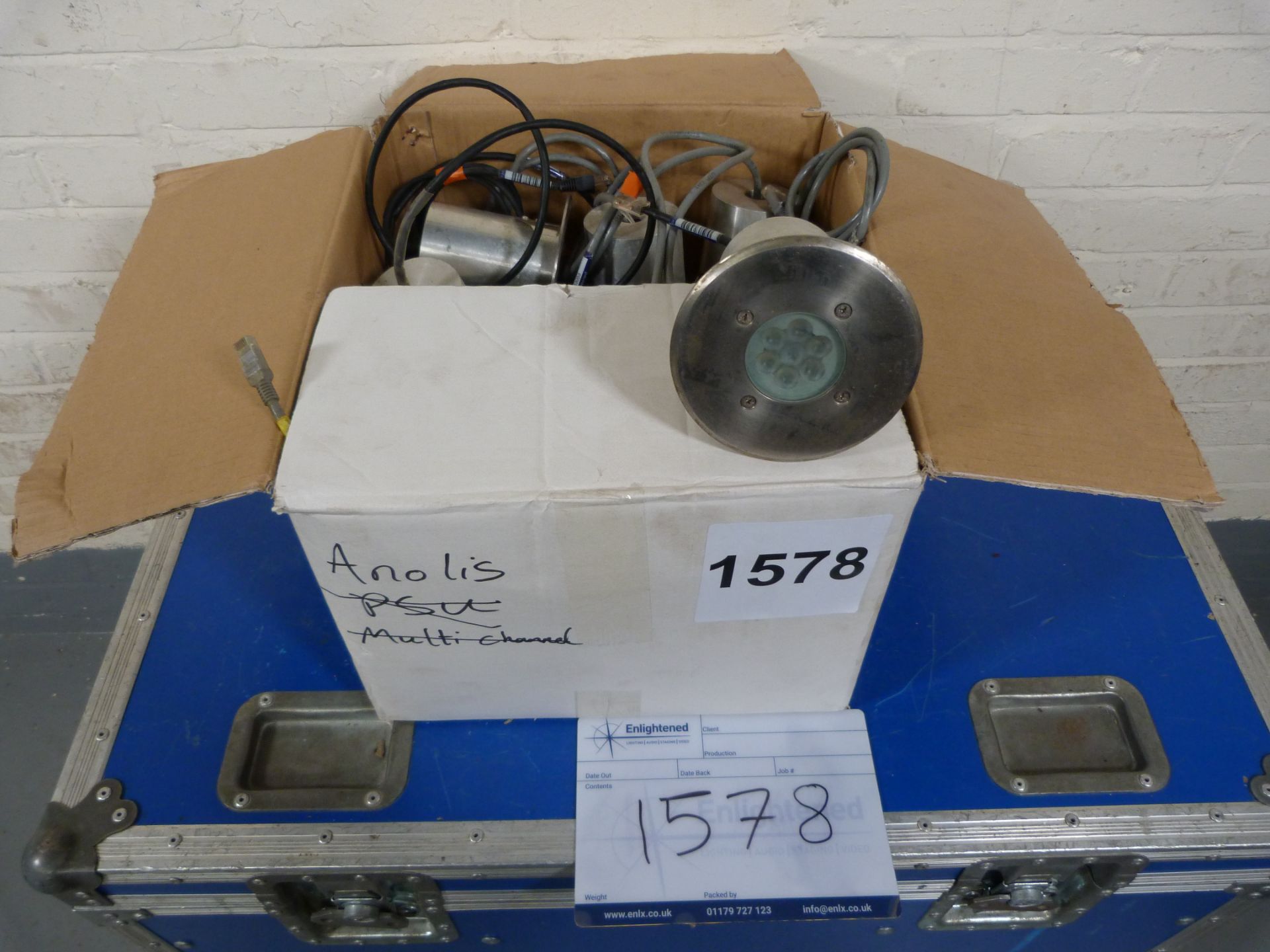 19x Anolis ArcSource 6 LED 50mm Cluster with in-ground fitting. No PSU. Ex-Hire, Fair Condition