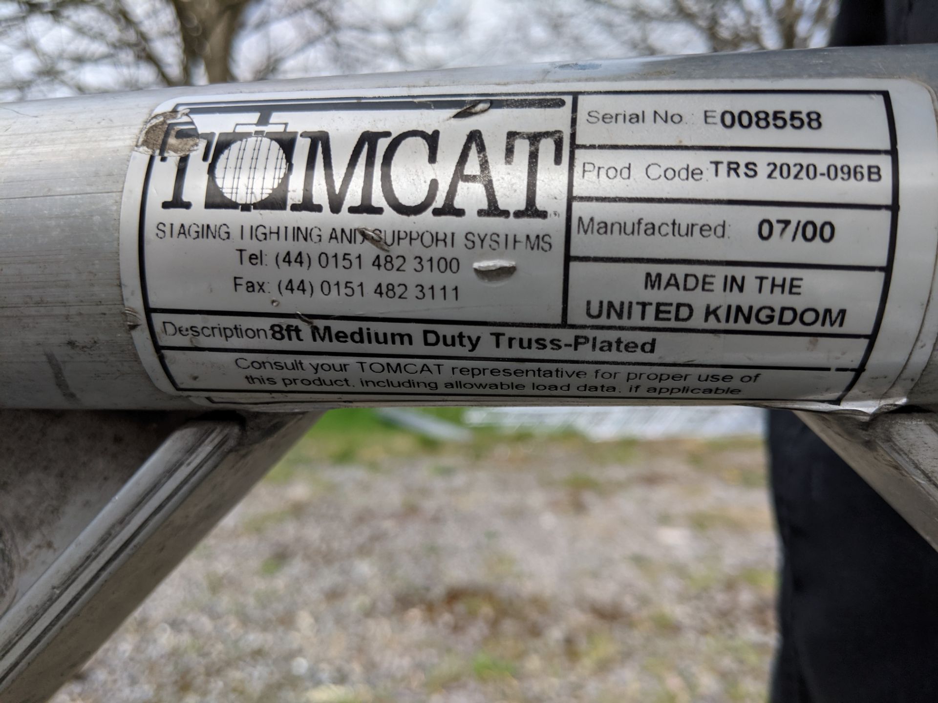 20.5" Tomcat 8ft Medium Duty Truss - plated. 123257. Ex-Hire, Fair Condition. TRS 2020-096B.