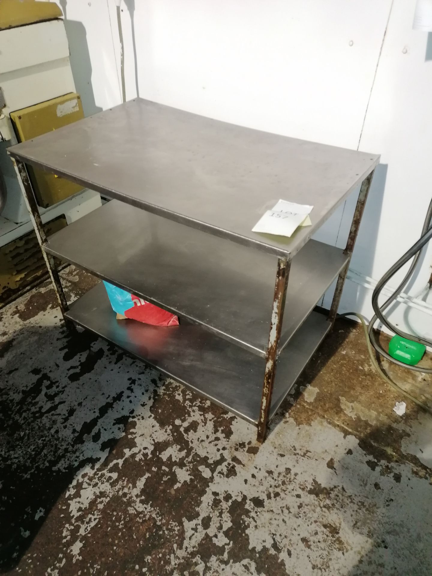 Stainless Steel Preperation Table With Steel Frame Length 107cm Width 66cm Height 88cm Contents