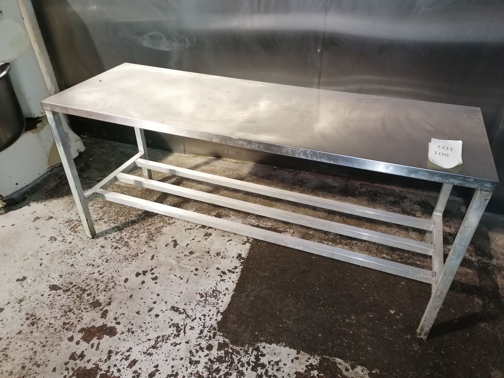 Stinless Steel Preperation Table With Aluminium Frame, Length 183cm Width 91cm Height 83cm - Image 3 of 5