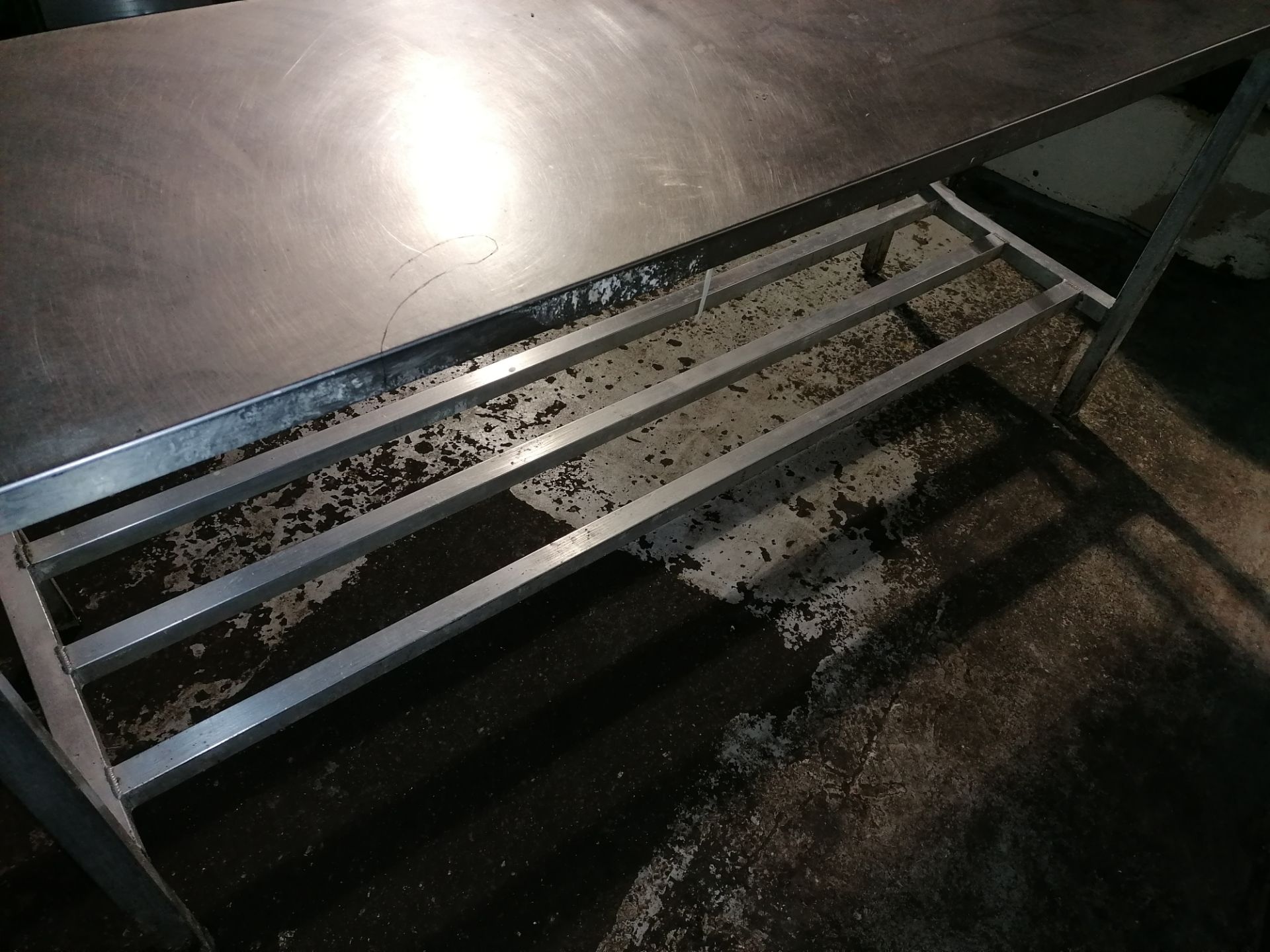 Stinless Steel Preperation Table With Aluminium Frame, Length 183cm Width 91cm Height 83cm - Image 5 of 5