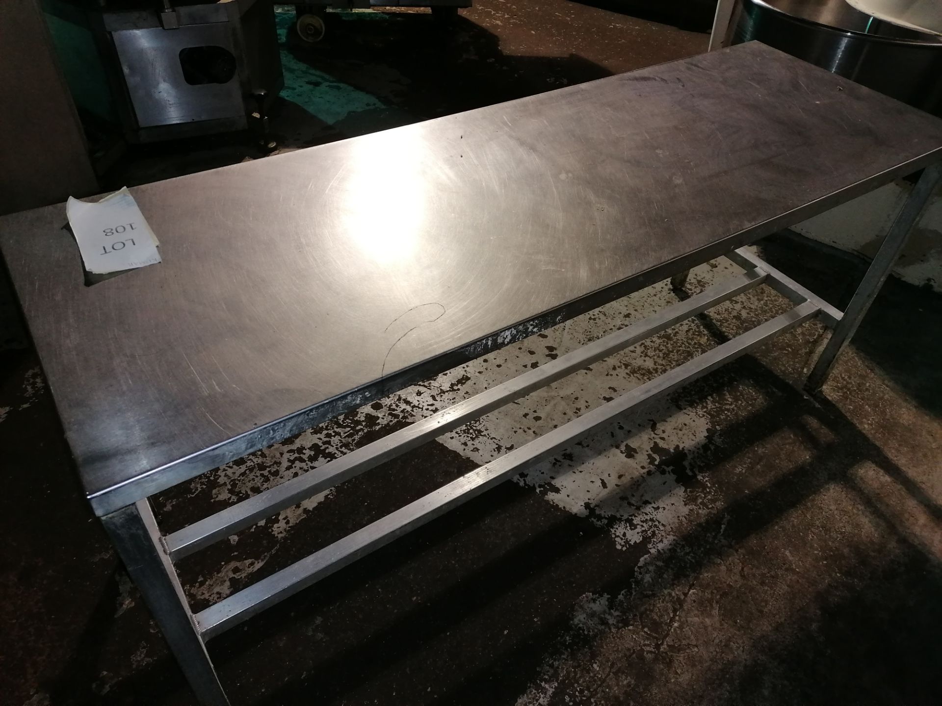 Stinless Steel Preperation Table With Aluminium Frame, Length 183cm Width 91cm Height 83cm - Image 4 of 5