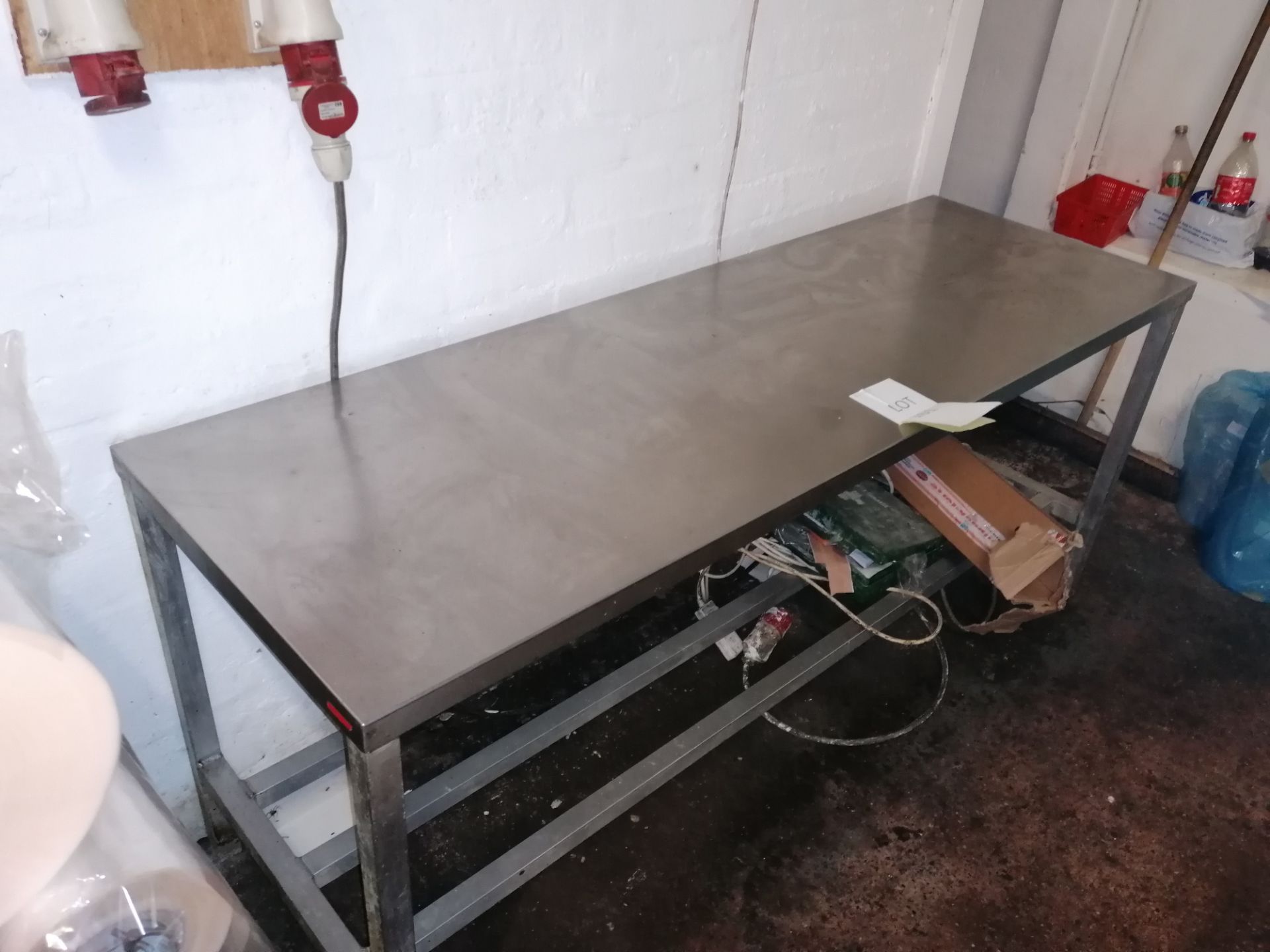 Stainless Steel Preperation Table With Aluminium Frame Length 182cm x Width 81cm x Height 79cm - Image 2 of 4